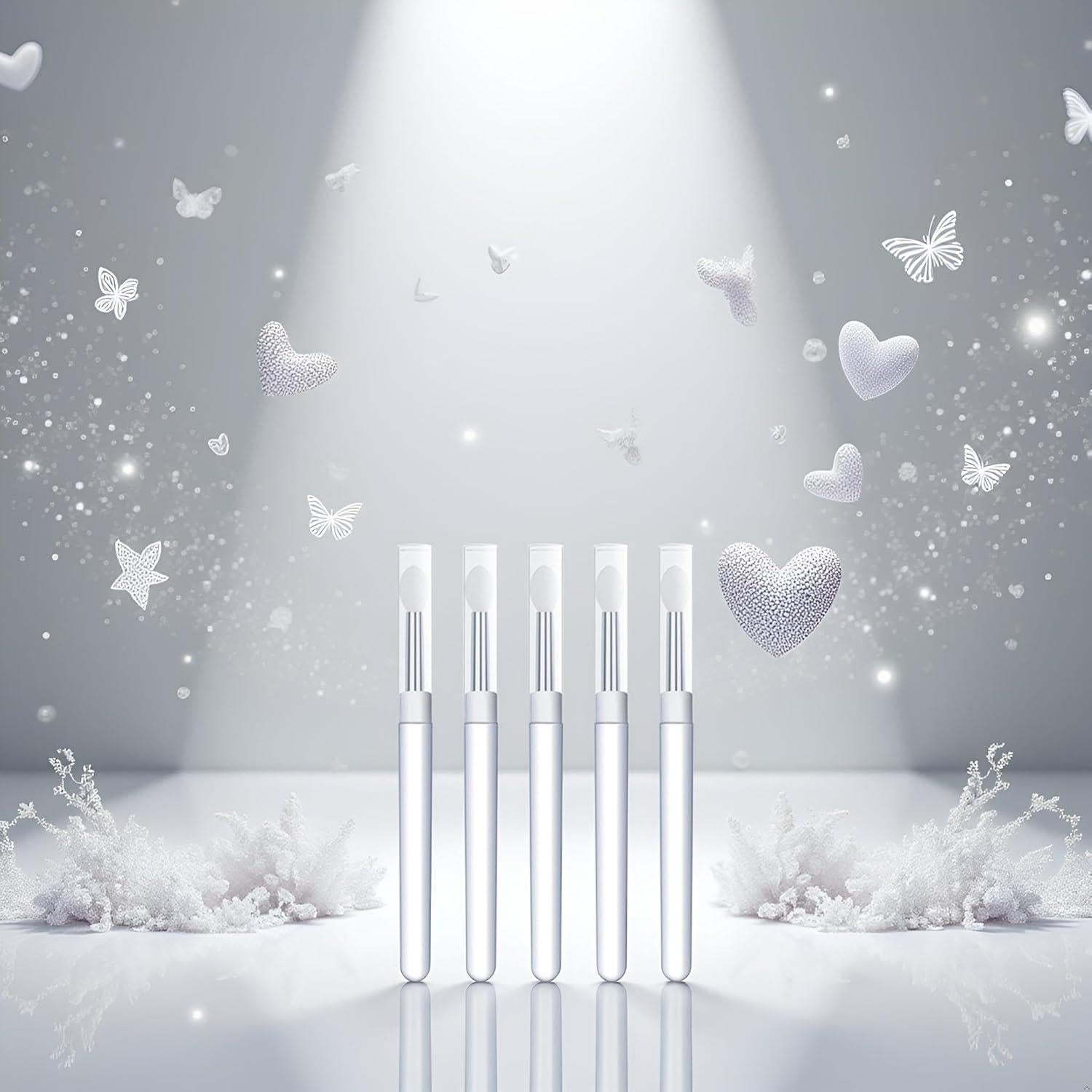 Set de 5 Pinceles de Silicona Blanca Seadiquiet para Uñas