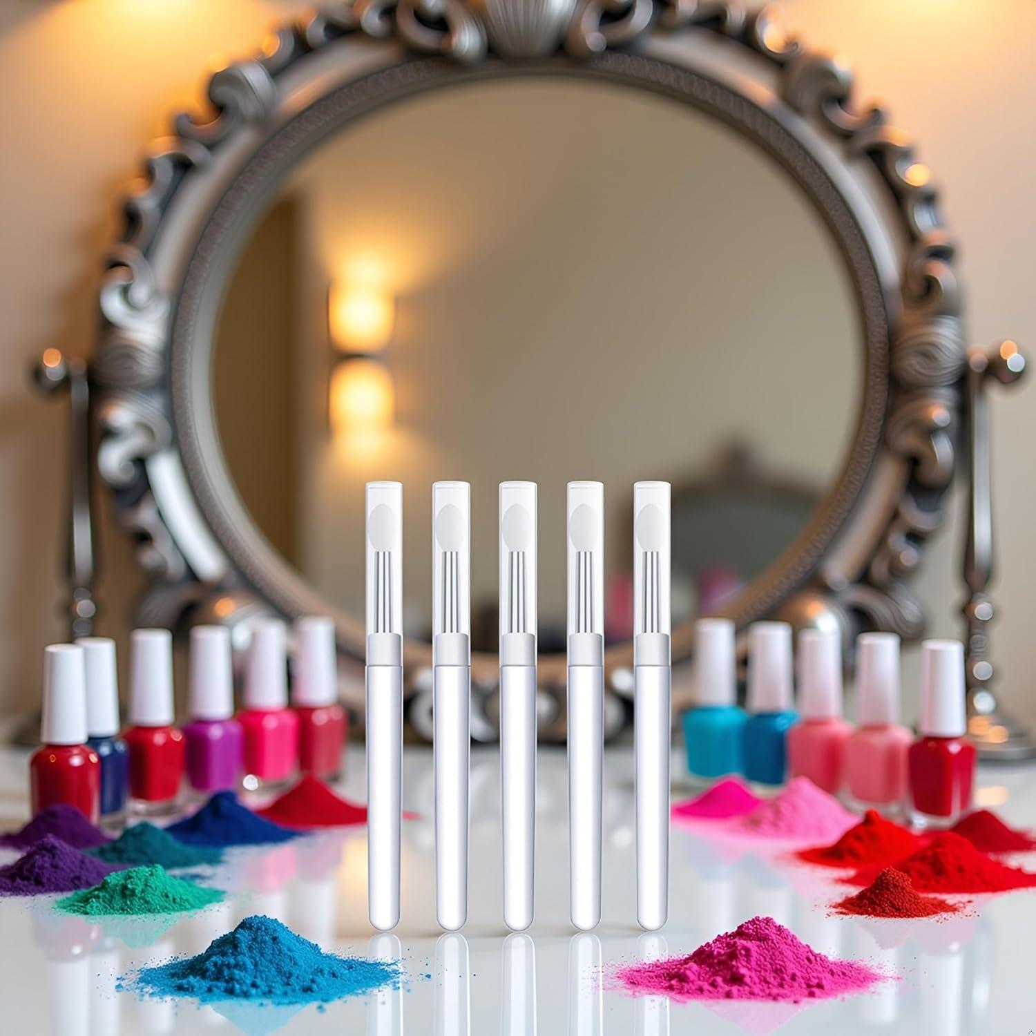 Set de 5 Pinceles de Silicona Blanca Seadiquiet para Uñas