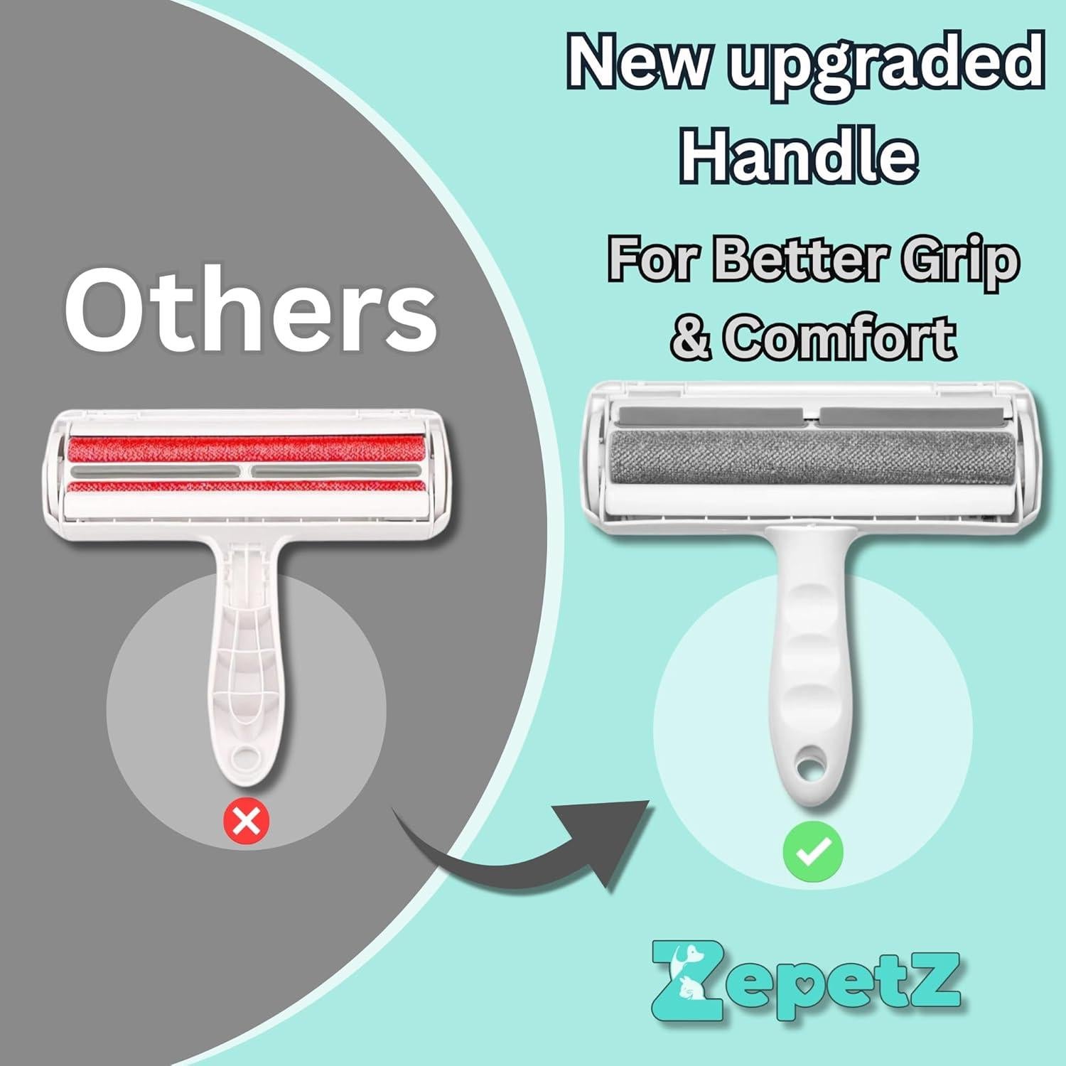 Rodillo de Pelusa Reutilizable ZepetZ para Mascotas - Blanco