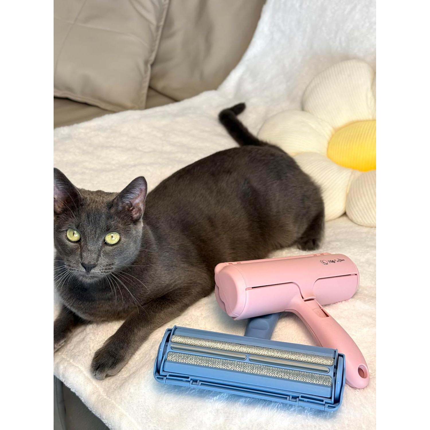 Rodillo Removedor de Pelo de Mascotas Fluffy Paws Rosa