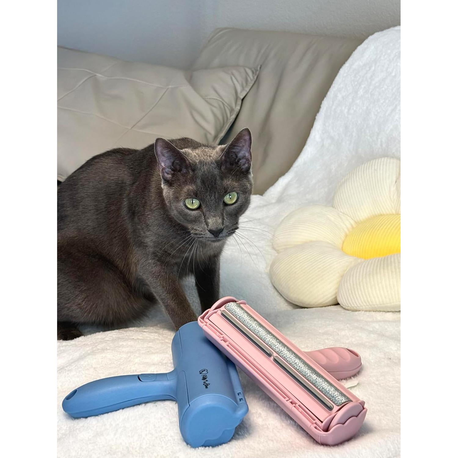 Rodillo Removedor de Pelo de Mascotas Fluffy Paws Rosa