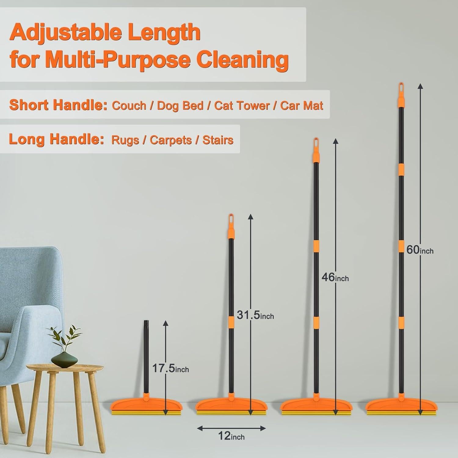 Rastrillo para Alfombras Huicocy 2 en 1 Reutilizable 30.5x152.4cm