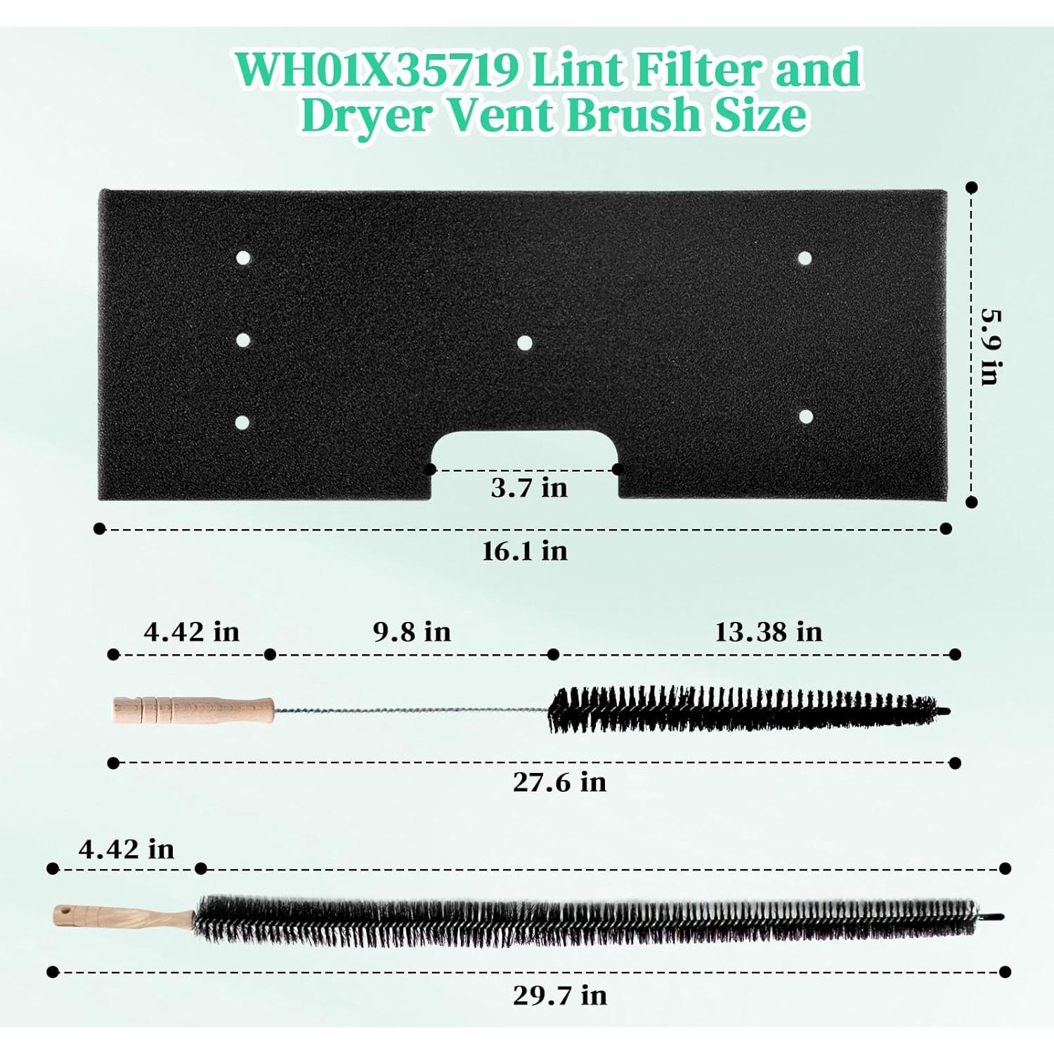 Filtro de Pelusa WH01X35719 GE para Lavadora Secadora - Paquete de 4