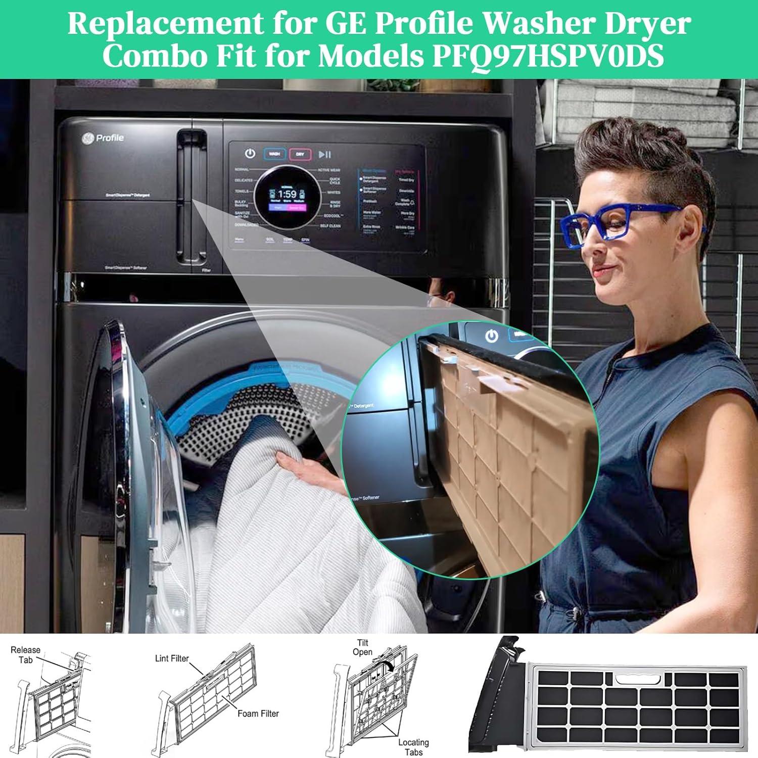 Filtro de Pelusa WH01X35719 GE para Lavadora Secadora - Paquete de 4