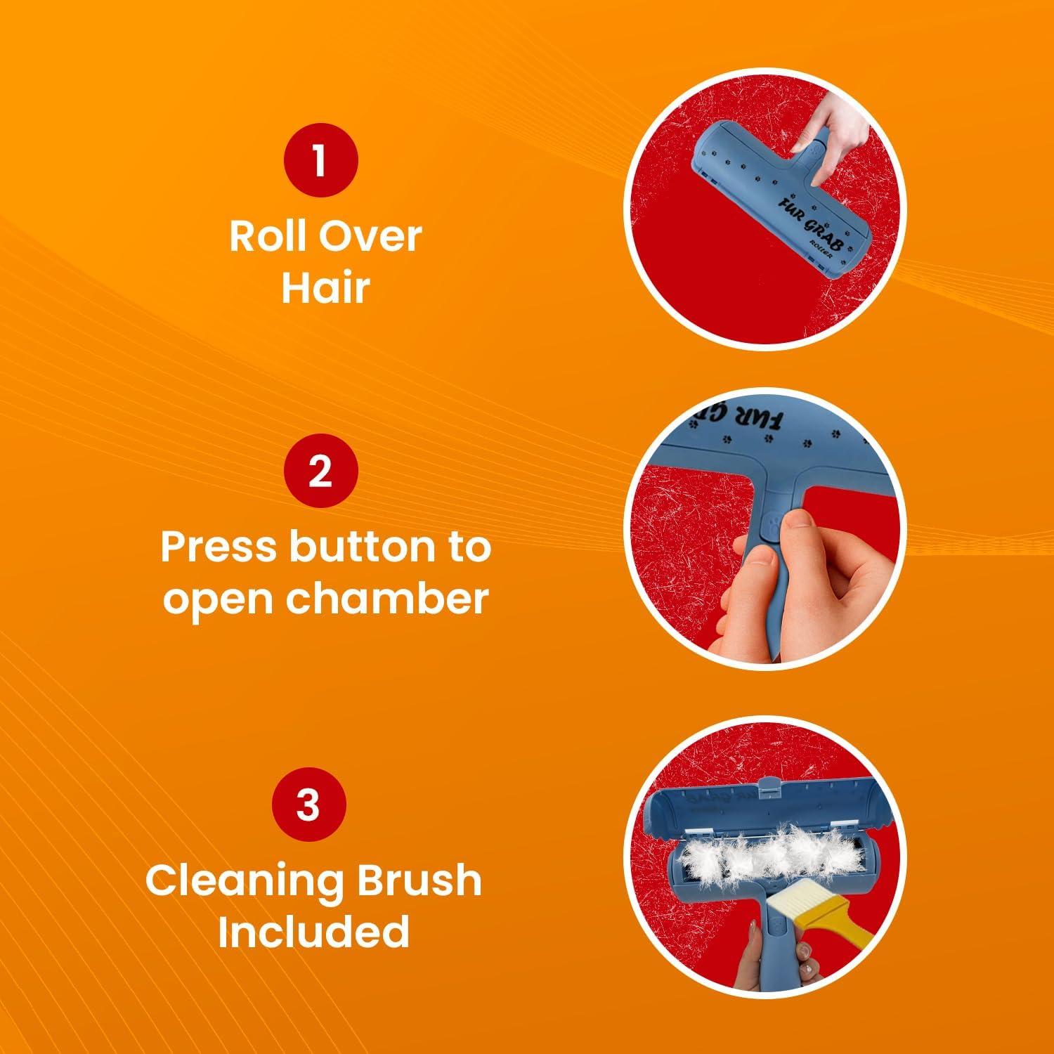 Rodillo Quitapelos Reutilizable Fur Grab - Ecológico 6.35x19.05 cm