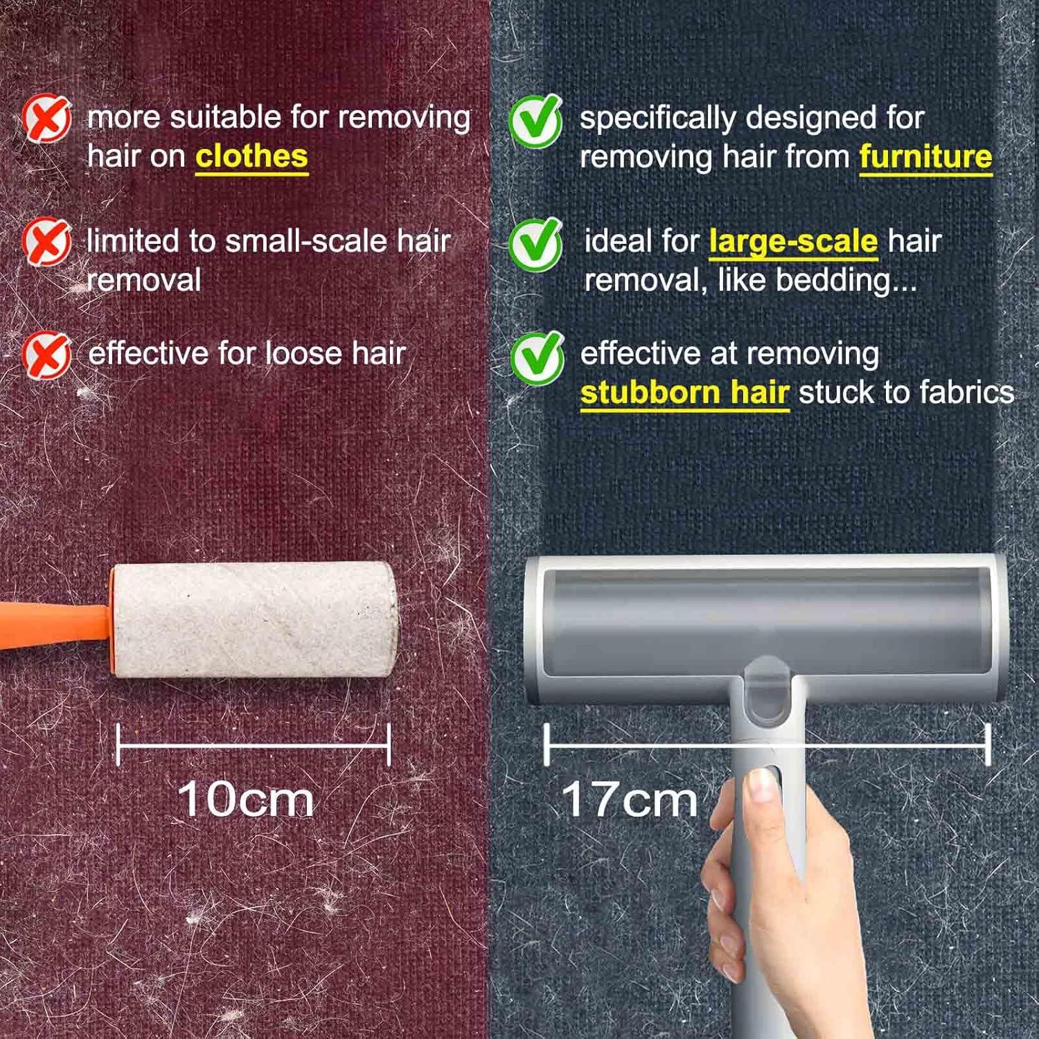 Cat Hair Remover Furniture Especially Couch, Bedding, Dog Hair Remover for Car, Carpet, Multi-surface Pet Fur Removal Tool