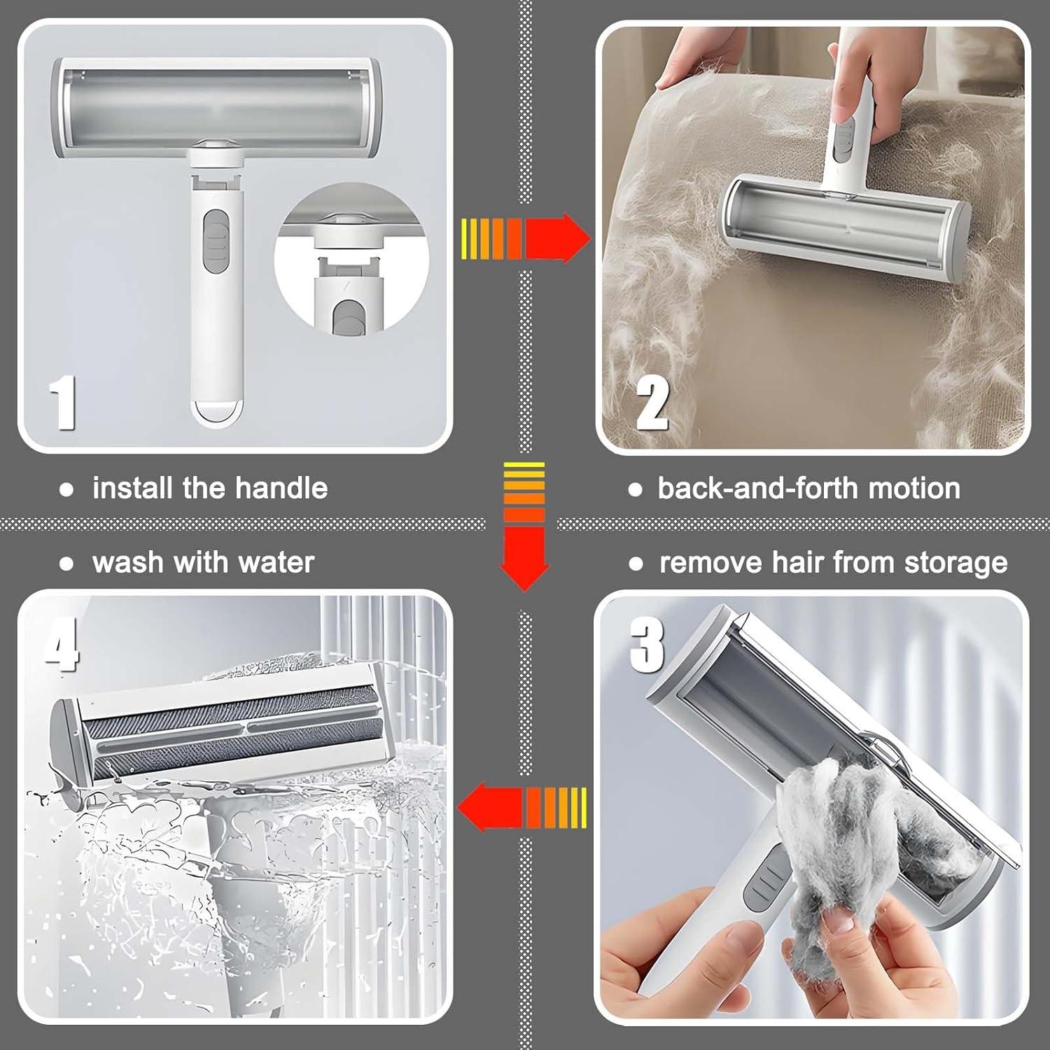 Cat Hair Remover Furniture Especially Couch, Bedding, Dog Hair Remover for Car, Carpet, Multi-surface Pet Fur Removal Tool