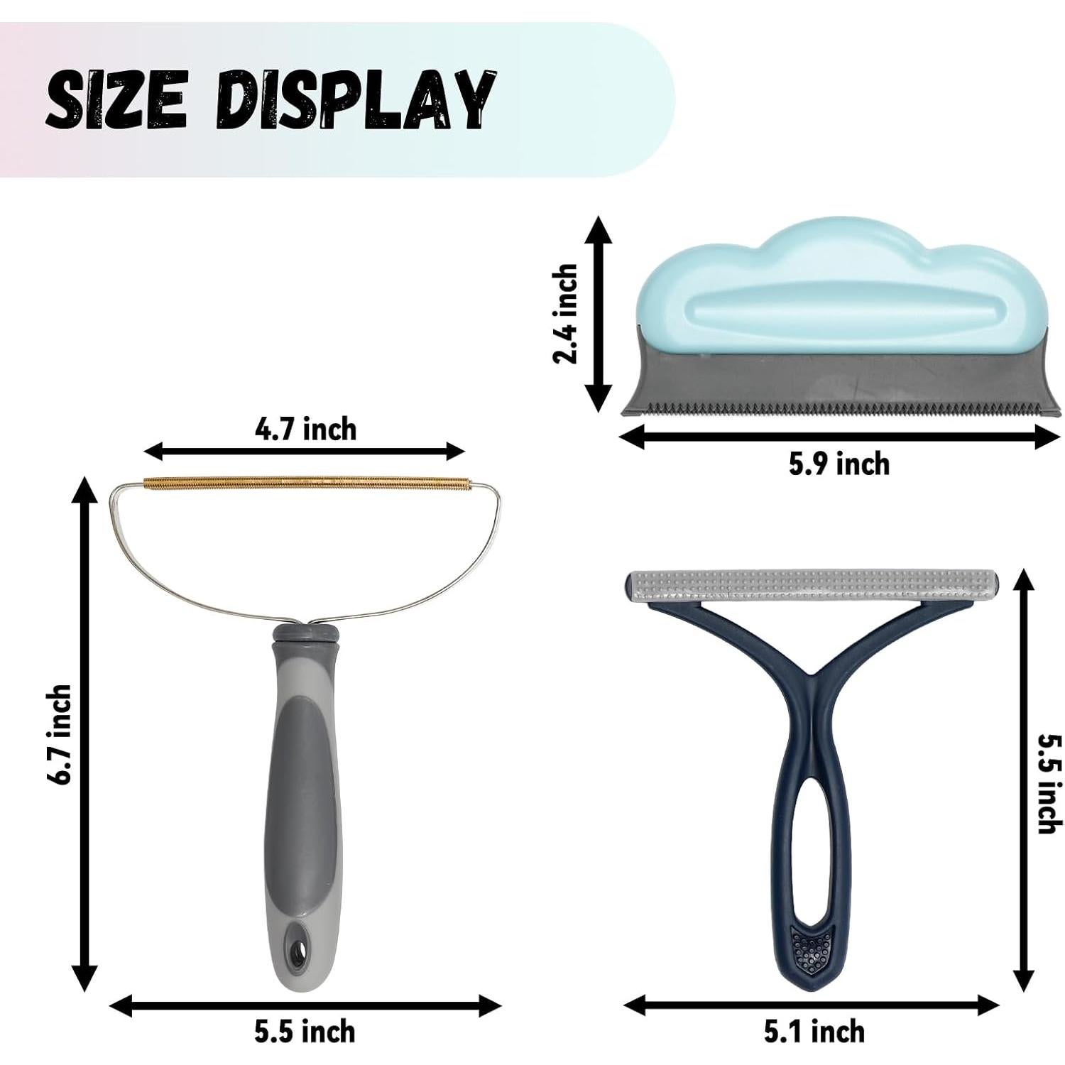 Kit Removedor de Pelo de Mascotas Audoloku - 3 Piezas Azul