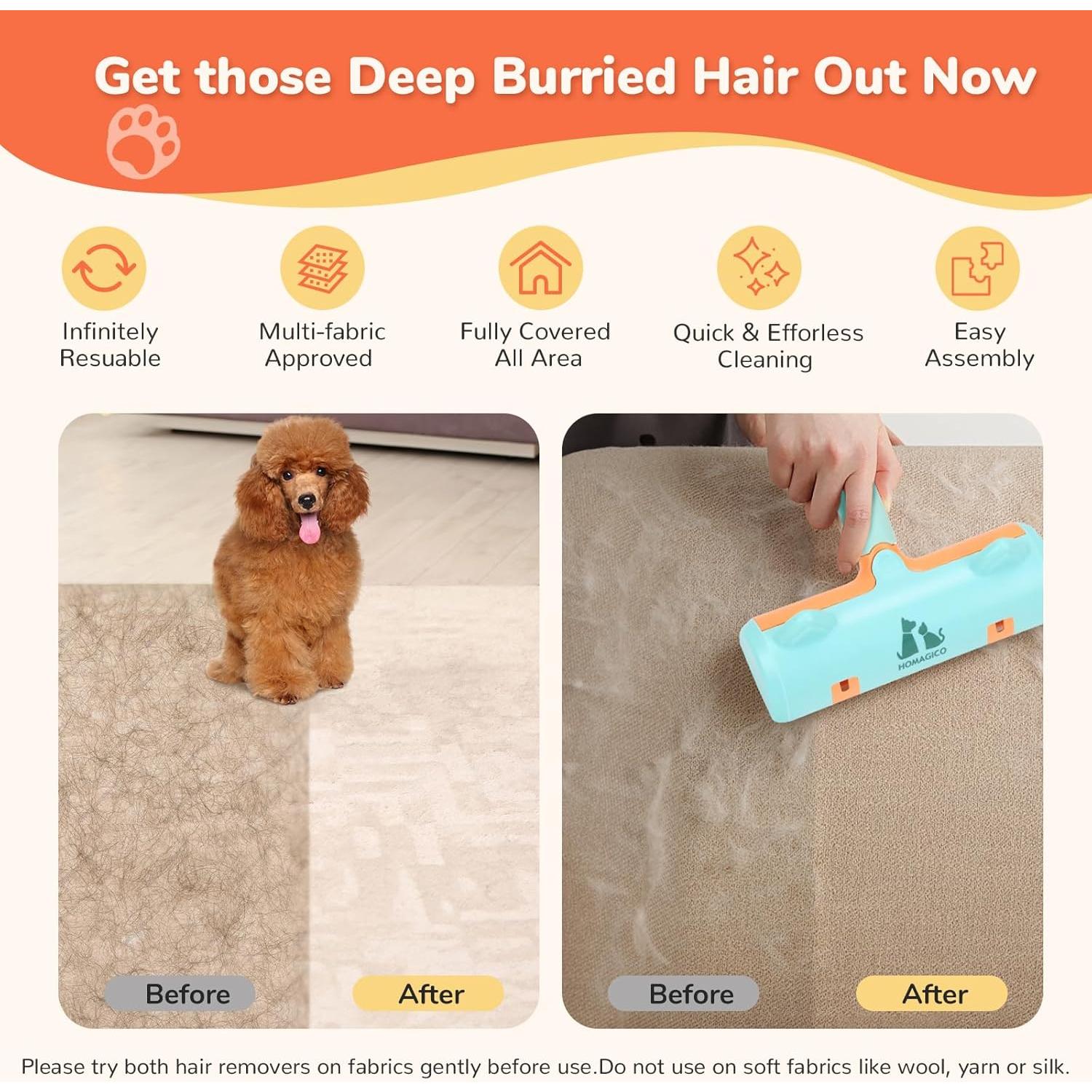 Kit Quitapelos para Mascotas HOMAGICO - 5 Piezas, Reutilizable