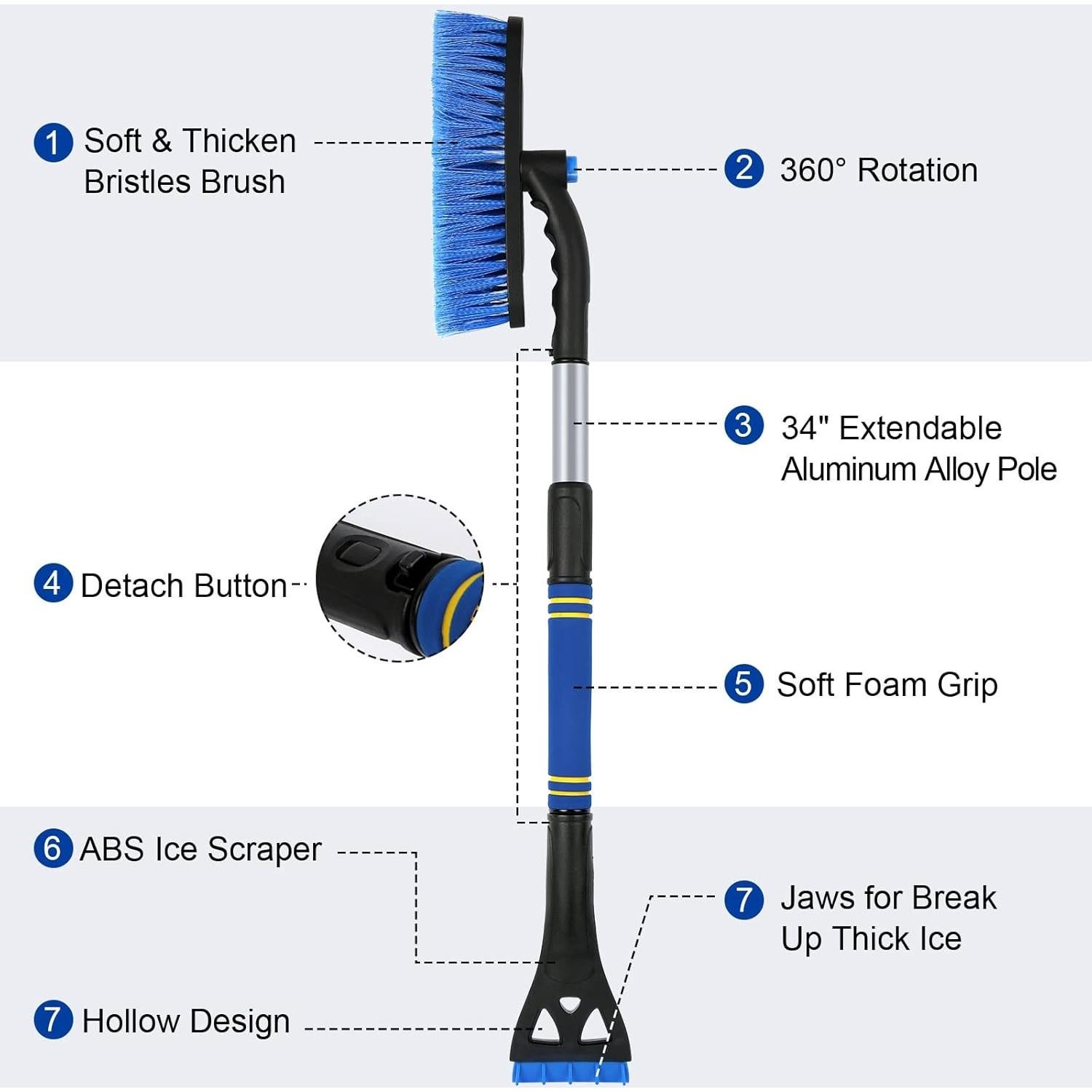 Raspador de Hielo y Cepillo de Nieve BFONS 86 cm Azul