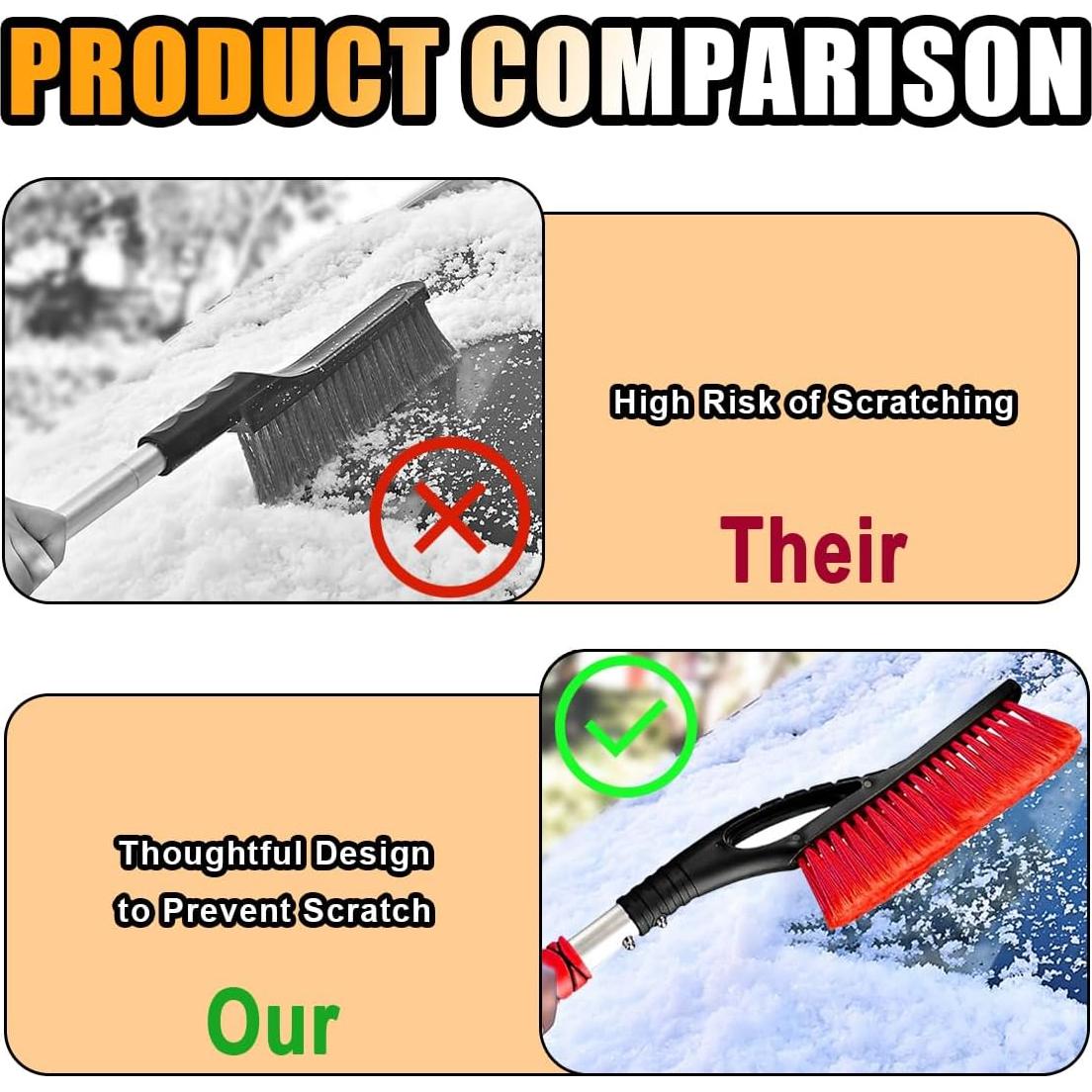 Cepillo de Nieve JOYCOURT 68.5 cm y Raspador de Hielo Rojo