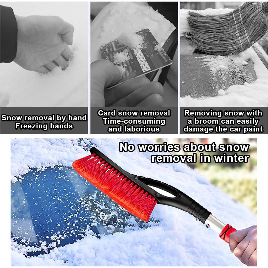 Cepillo de Nieve JOYCOURT 68.5 cm y Raspador de Hielo Rojo