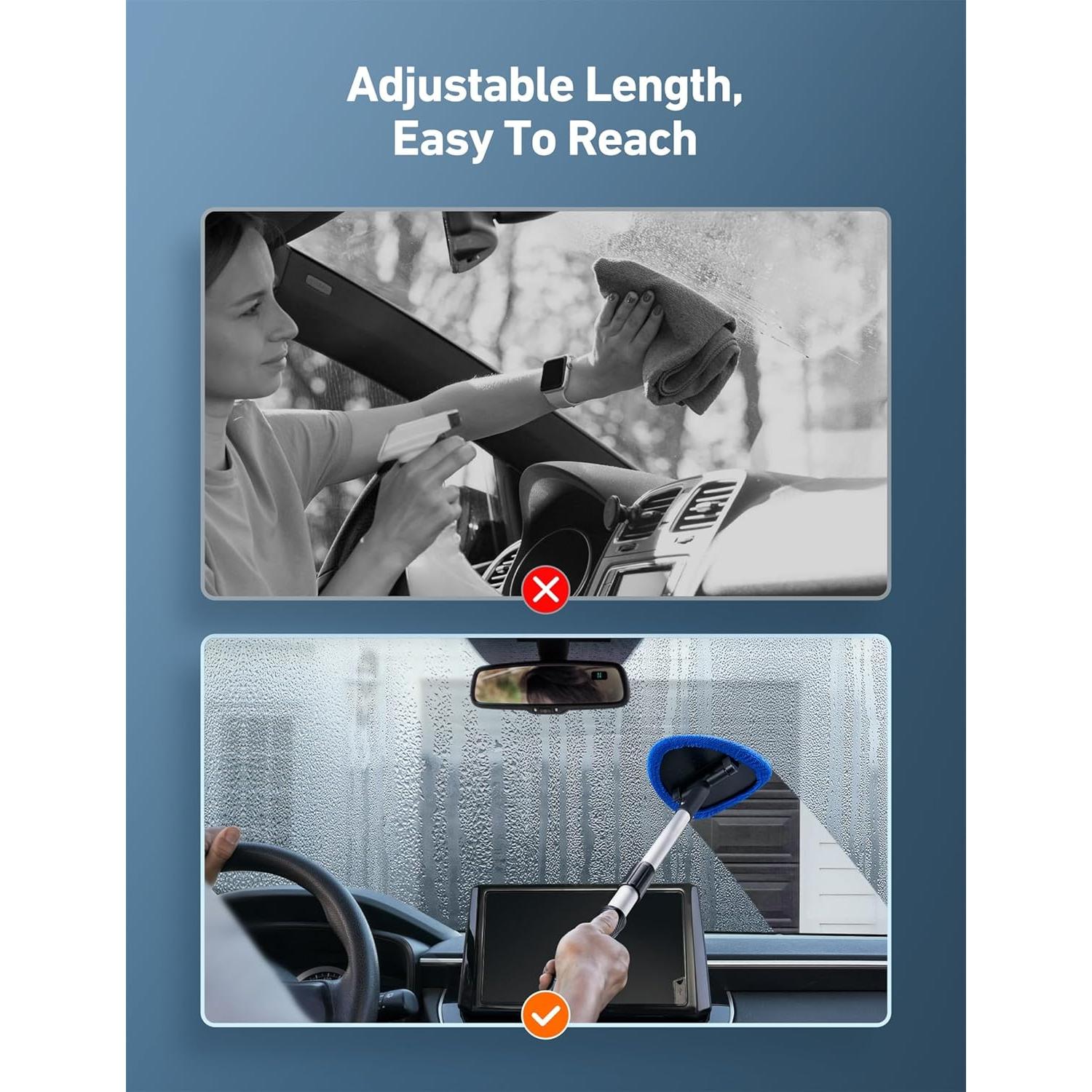 Limpiador de Parabrisas AstroAI con Mango Extensible y 4 Paños