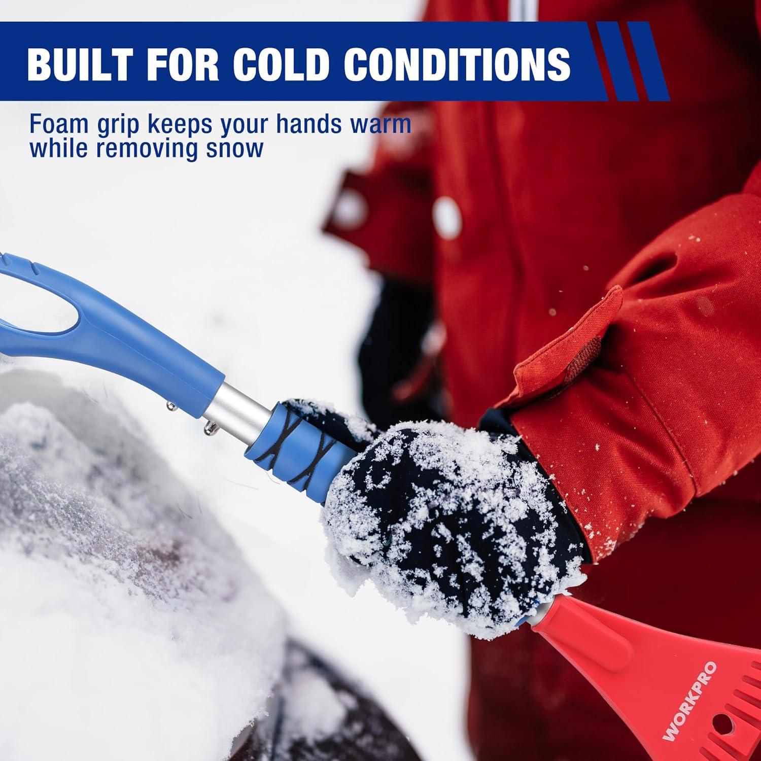 WORKPRO Cepillo de Nieve y Raspador de Hielo 2-en-1 68.58 cm
