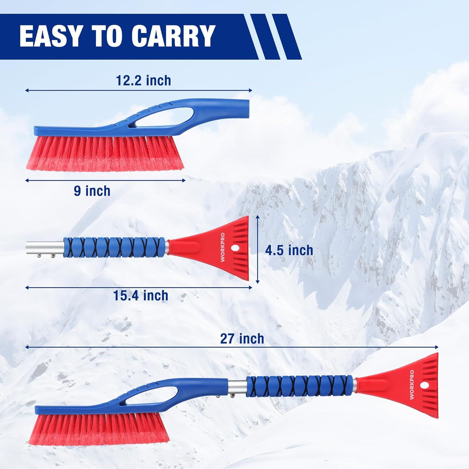 WORKPRO Cepillo de Nieve y Raspador de Hielo 2-en-1 68.58 cm