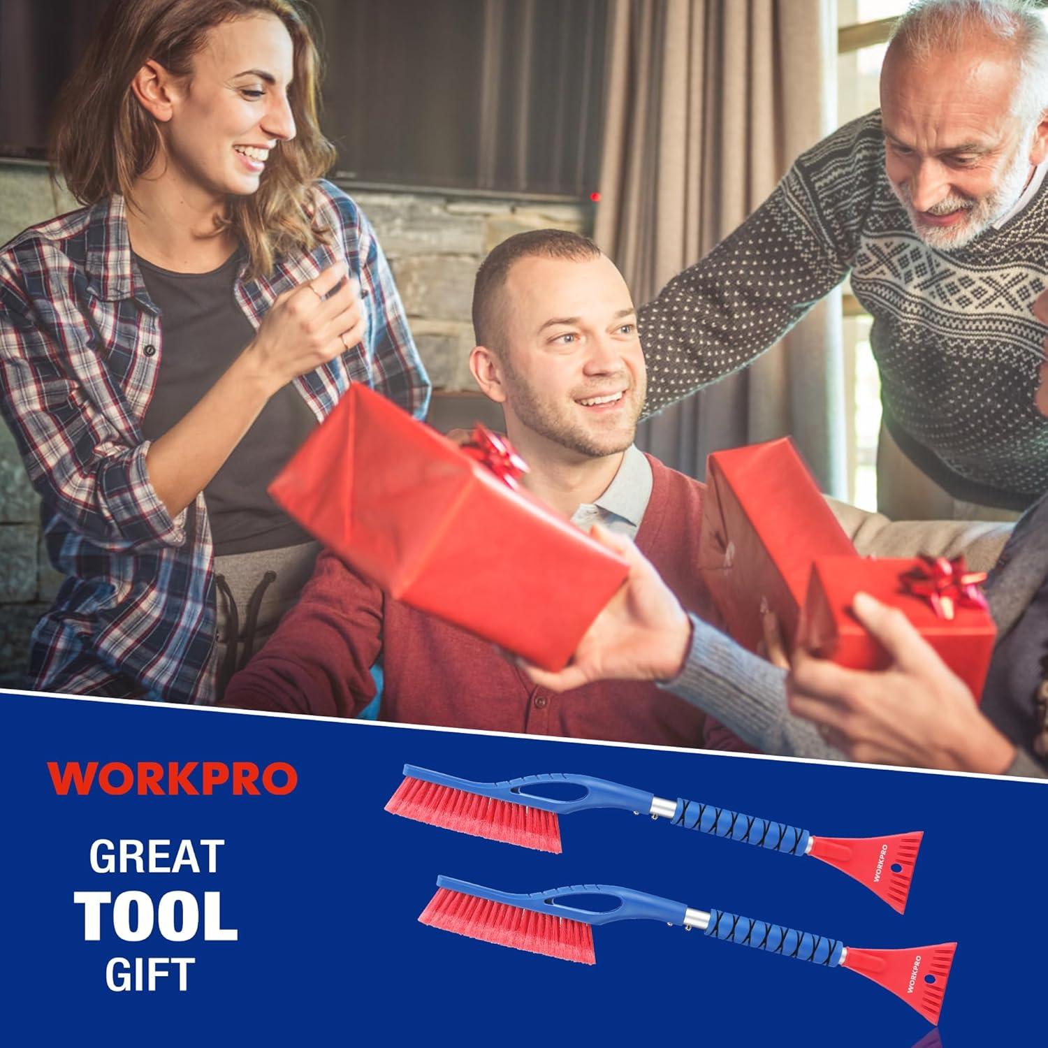 WORKPRO Cepillo de Nieve y Raspador de Hielo 2-en-1 68.58 cm