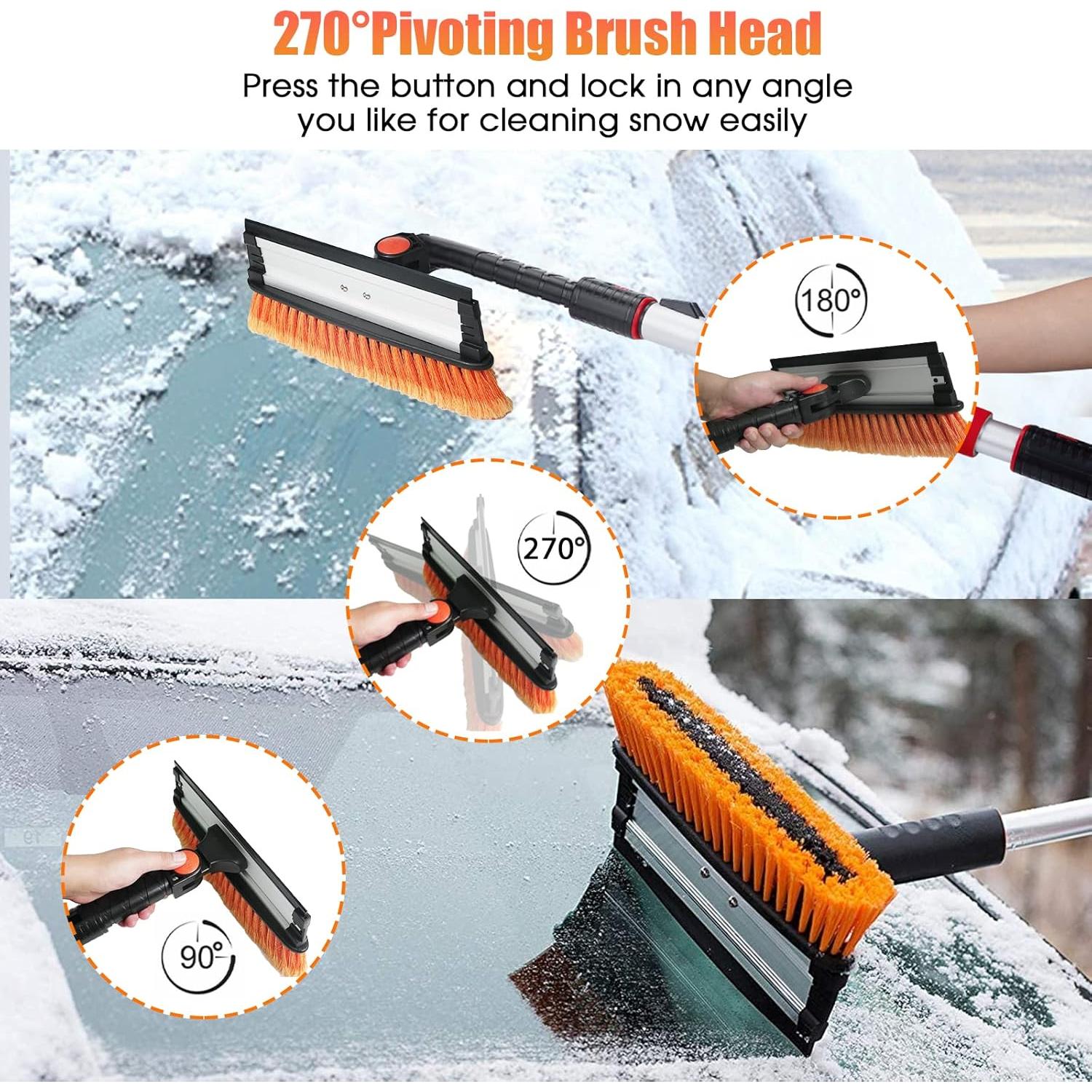 Cepillo de Nieve FOVAL 120 cm con Raspador de Hielo y Limpiaparabrisas