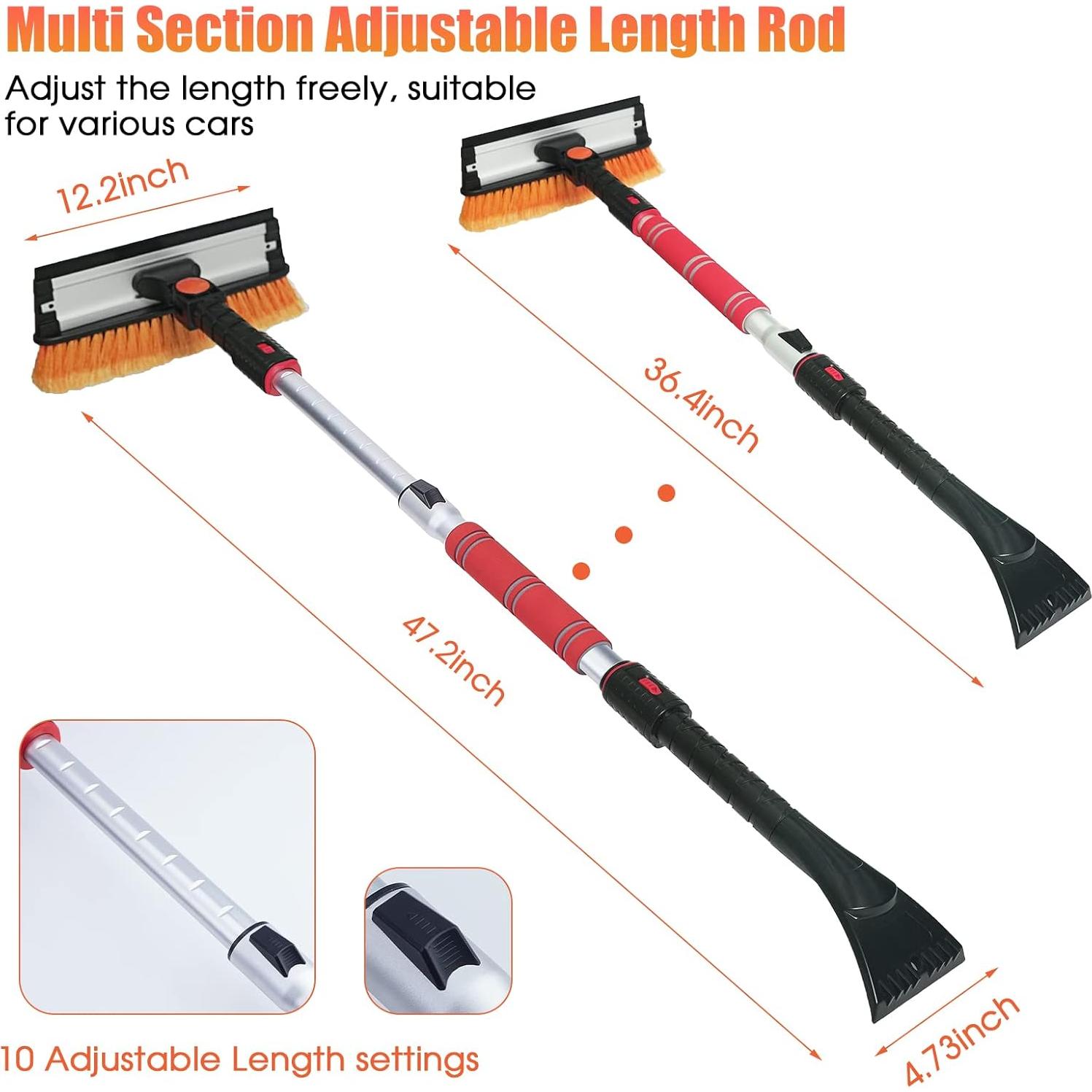 Cepillo de Nieve FOVAL 120 cm con Raspador de Hielo y Limpiaparabrisas