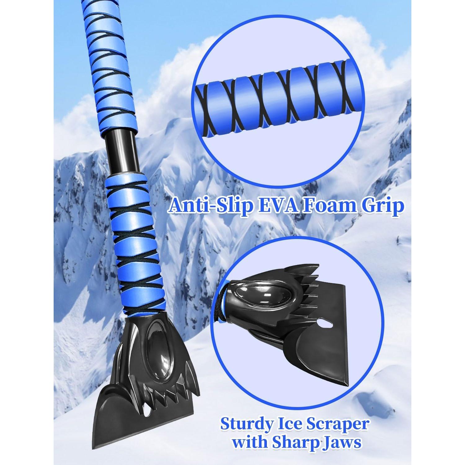 Cepillo de Nieve HEEYA 111.76 cm con Raspador de Hielo Azul