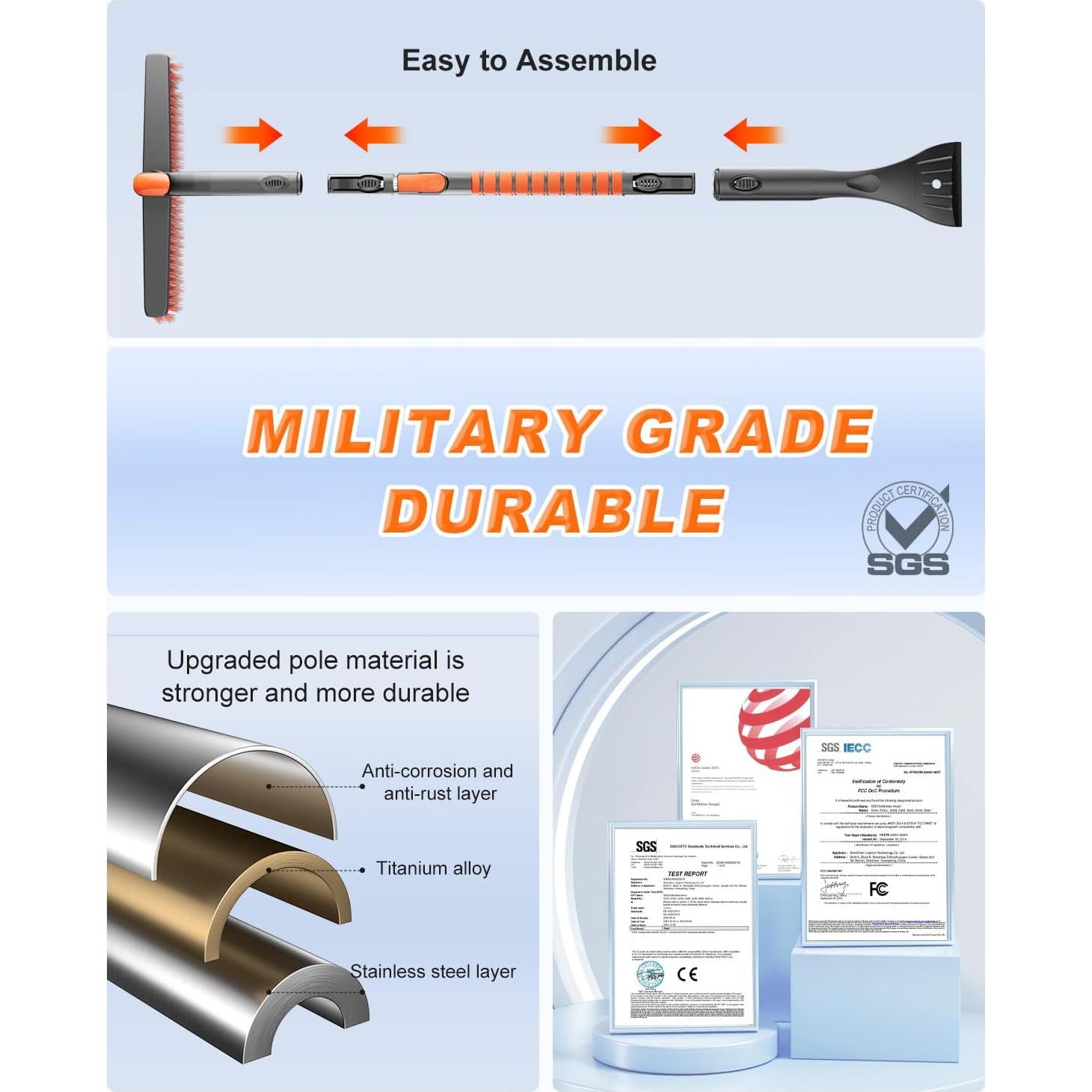 Raspador de Hielo y Nieve Doogoocoo A-GXQ-M Extensible 68-107 cm