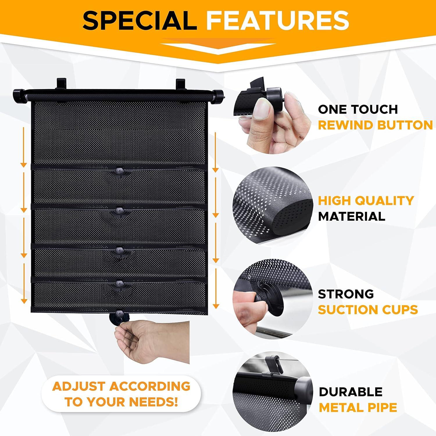 EcoNour Protector Solar Auto Retráctil 2 Paquete 38x43cm