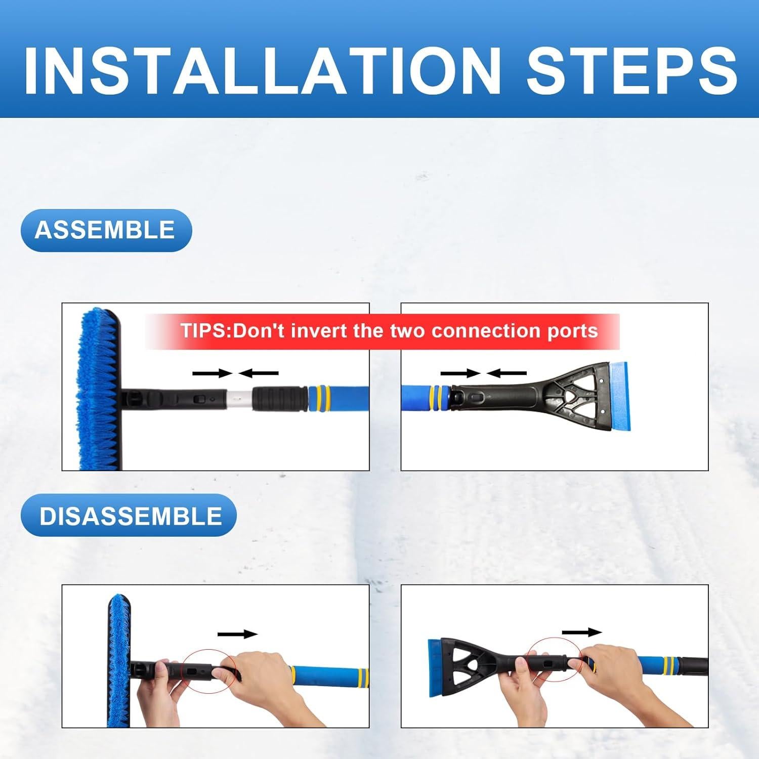 Raspador de Hielo y Cepillo de Nieve CYDZSW Extensible 88.9 cm