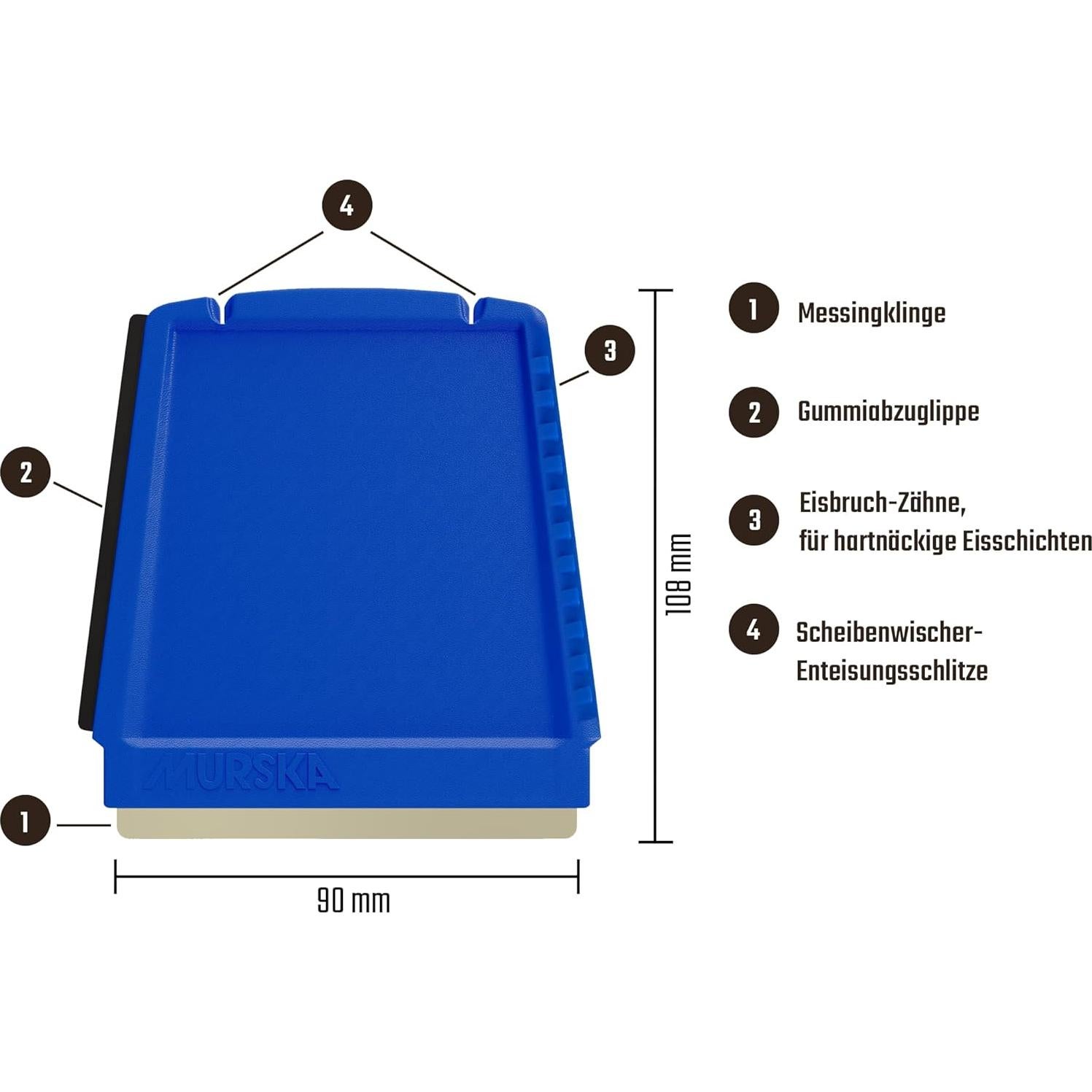 Raspador de Hielo 4 en 1 Murska para Coche - Cuchilla de Latón