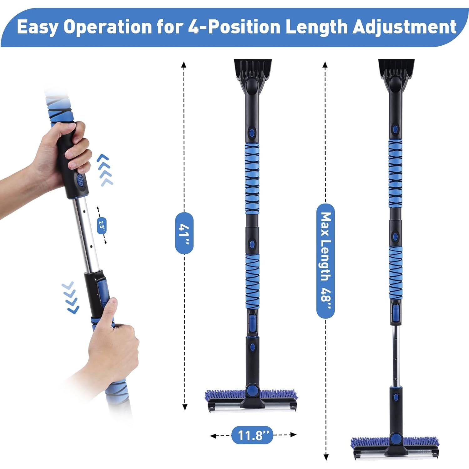 Cepillo de Nieve 3 en 1 Yeitsnow con Raspador de Hielo 121.92 cm
