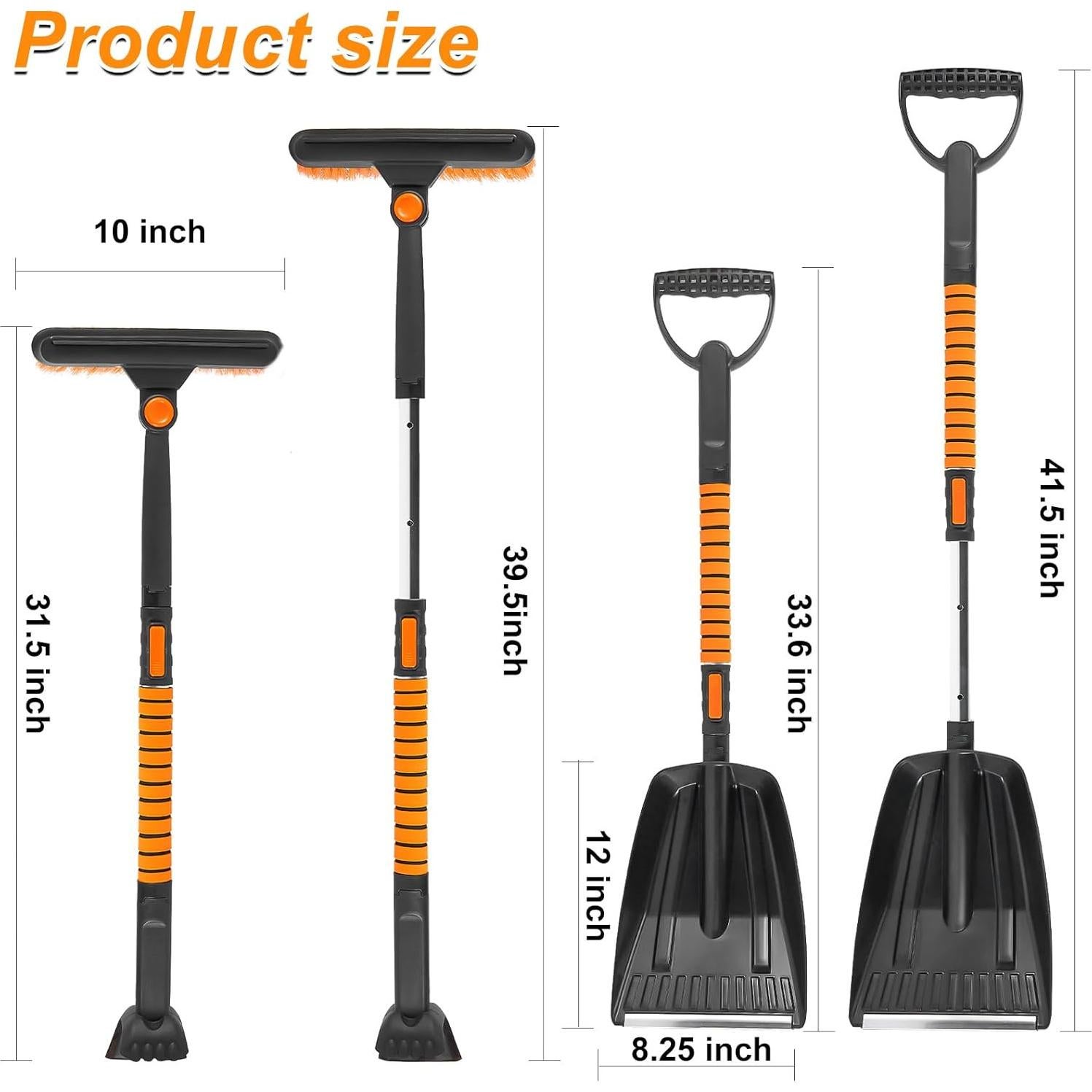 Raspador de Hielo HAOYOO 99 cm con Cepillo de Nieve 360°