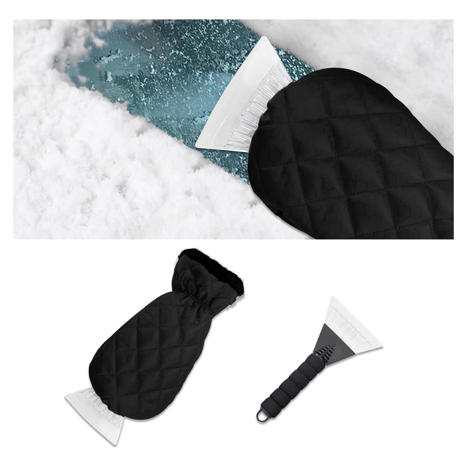 Raspador de Hielo con Guante CHRYMUM para Automóvil Negro