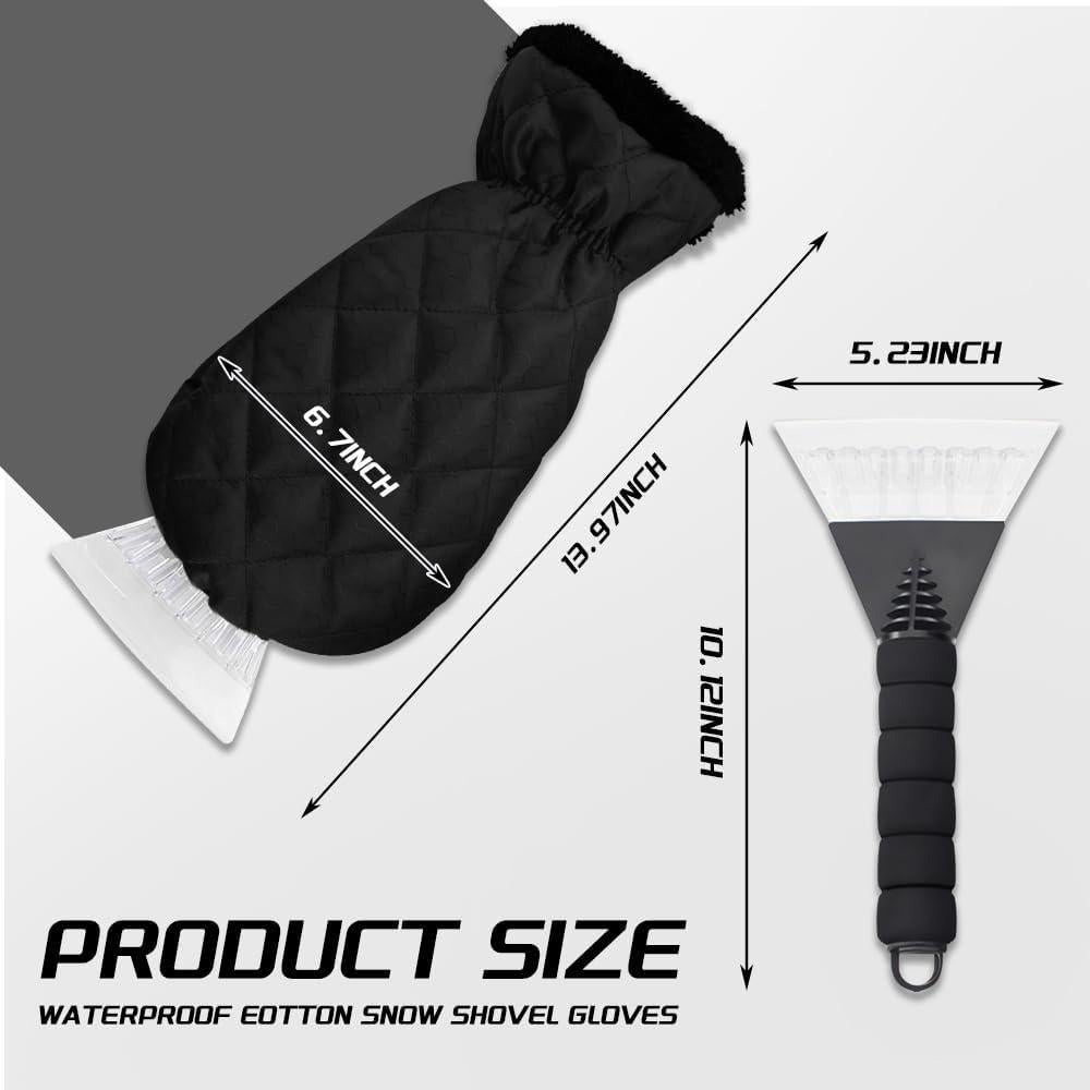 Raspador de Hielo con Guante CHRYMUM para Automóvil Negro