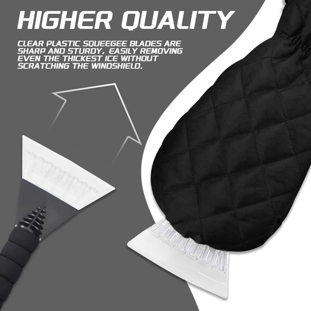 Raspador de Hielo con Guante CHRYMUM para Automóvil Negro