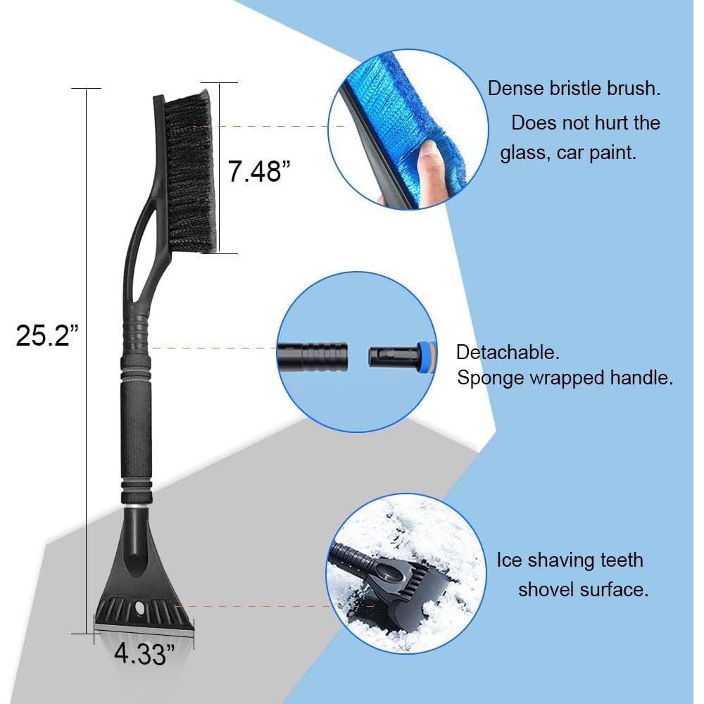 Cepillo de Nieve y Raspador de Hielo CHRYMUM 64cm 2 en 1