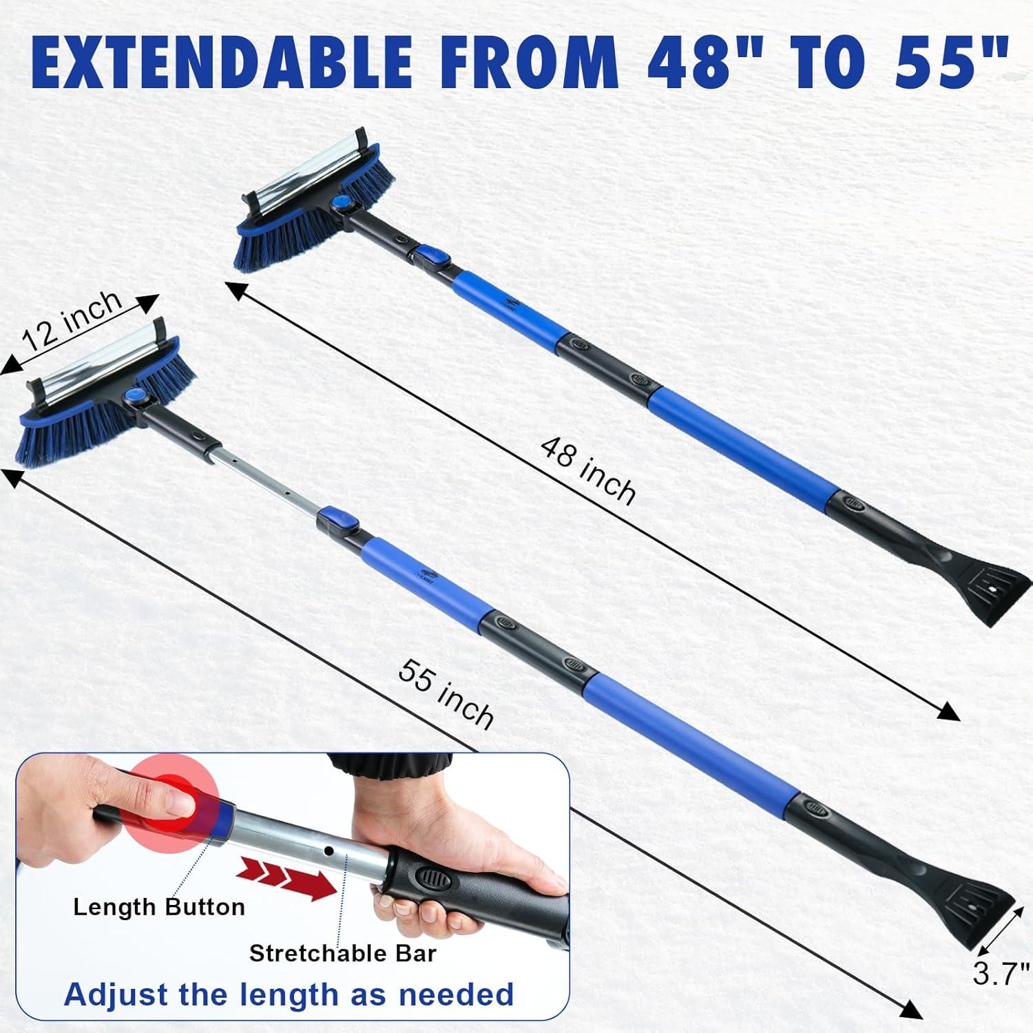 Cepillo de Nieve Extensible CARCAREZ 139.7 cm con Raspador