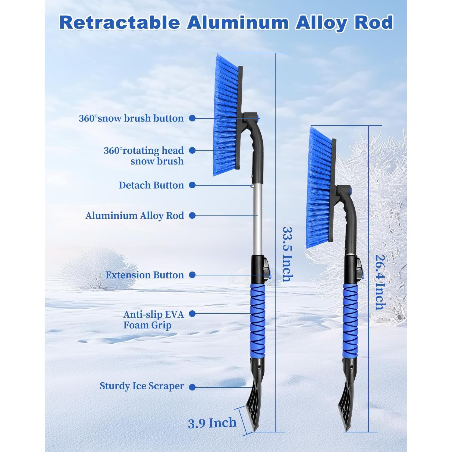 Raspador de Nieve Auccutro con Cepillo Extensible 85 cm