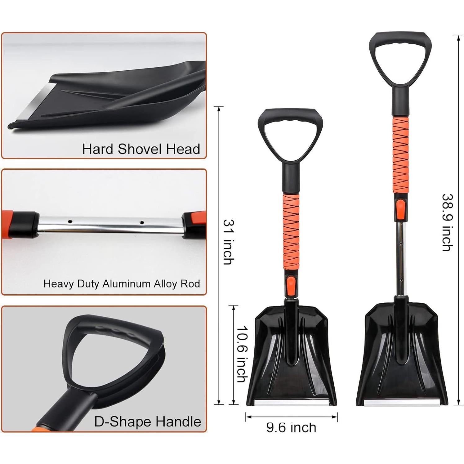 Raspador de Hielo y Cepillo de Nieve TIROL T88829 4 en 1