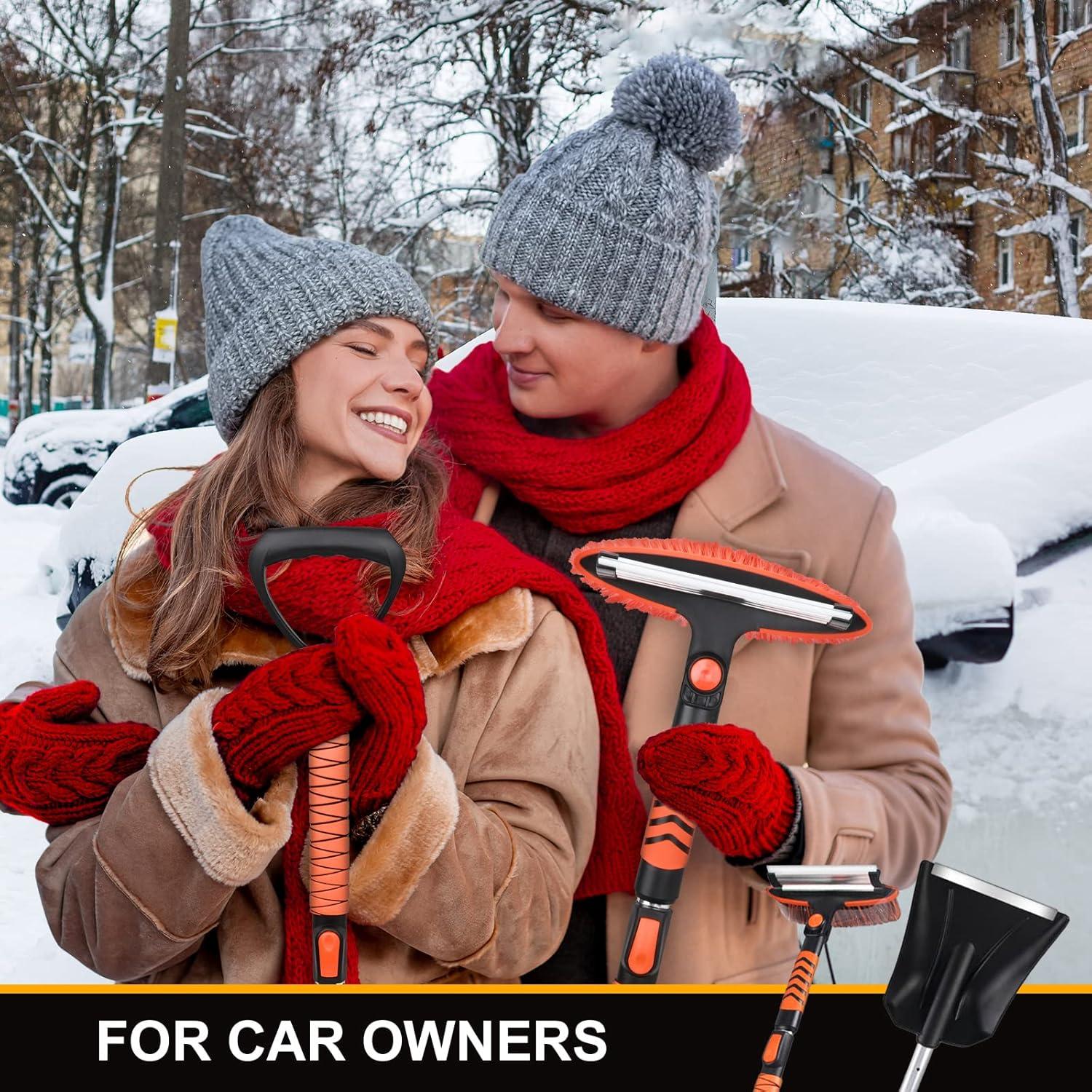 Raspador de Hielo y Cepillo de Nieve TIROL T88829 4 en 1