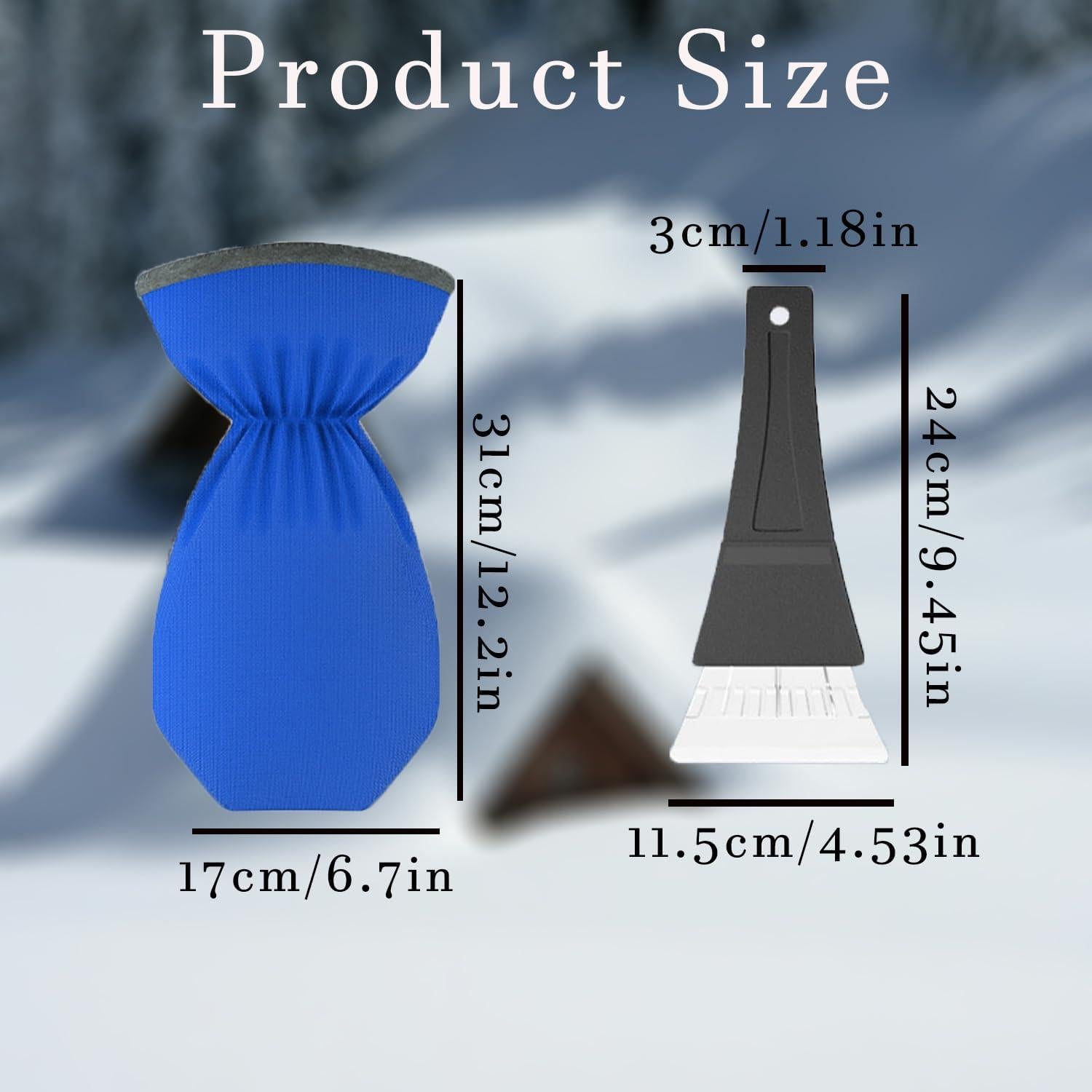 Raspador de Hielo con Guantes Zisqerts Azul - 2 Piezas