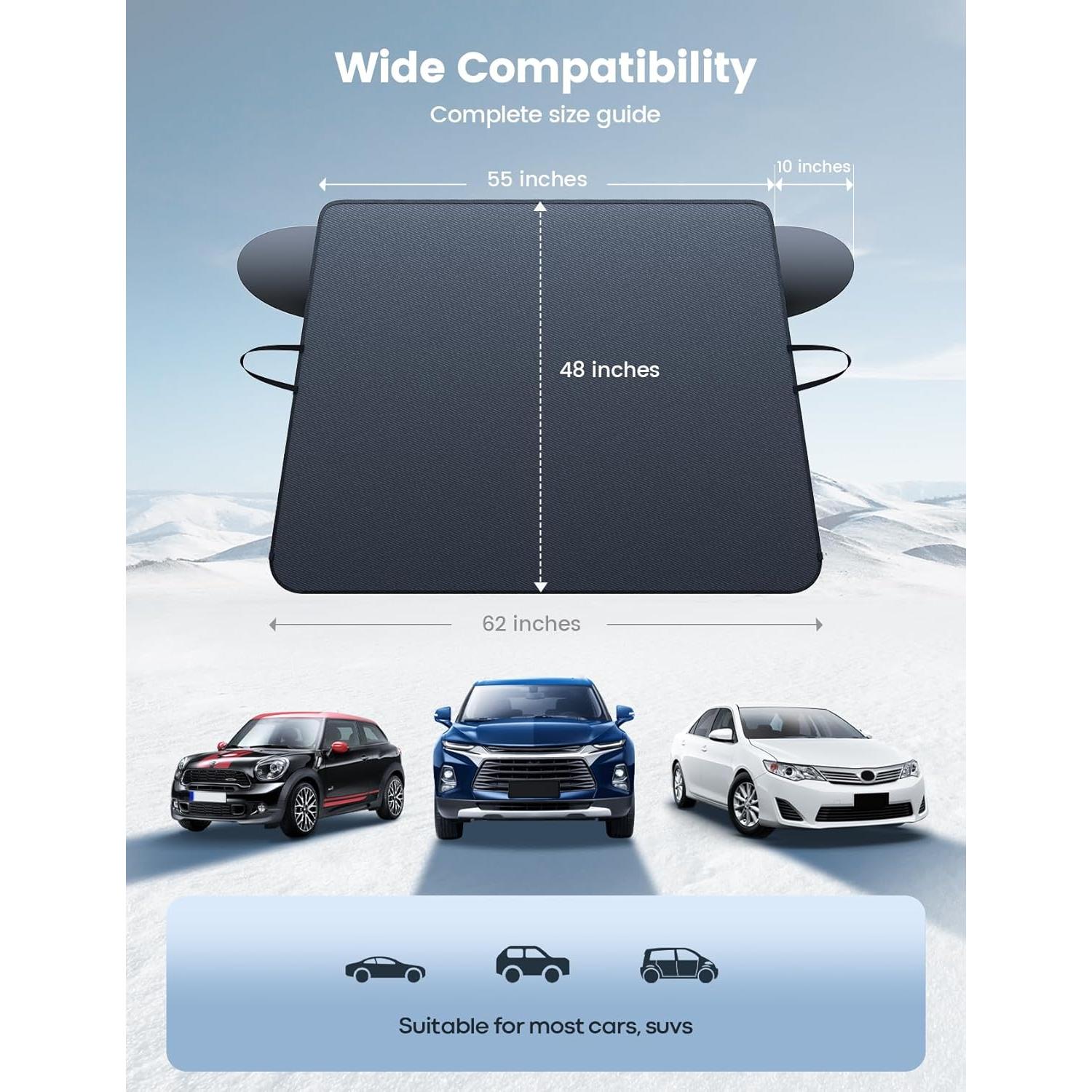 Cubierta de Parabrisas Lamicall para Nieve y Hielo 800D 157.48cm