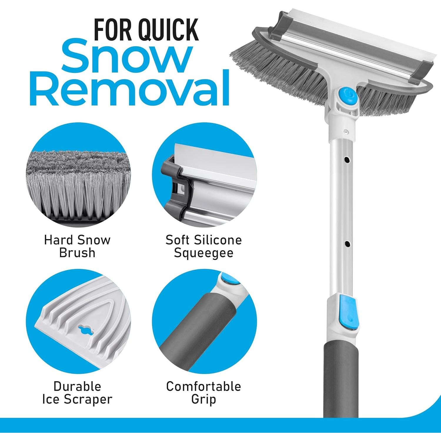 Raspador y Cepillo de Nieve Superio 2 en 1 con Mango Extensible