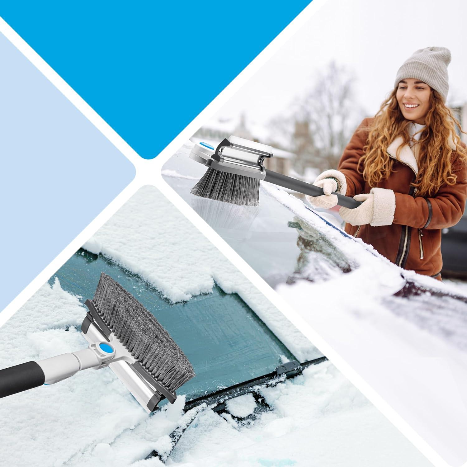 Raspador y Cepillo de Nieve Superio 2 en 1 con Mango Extensible