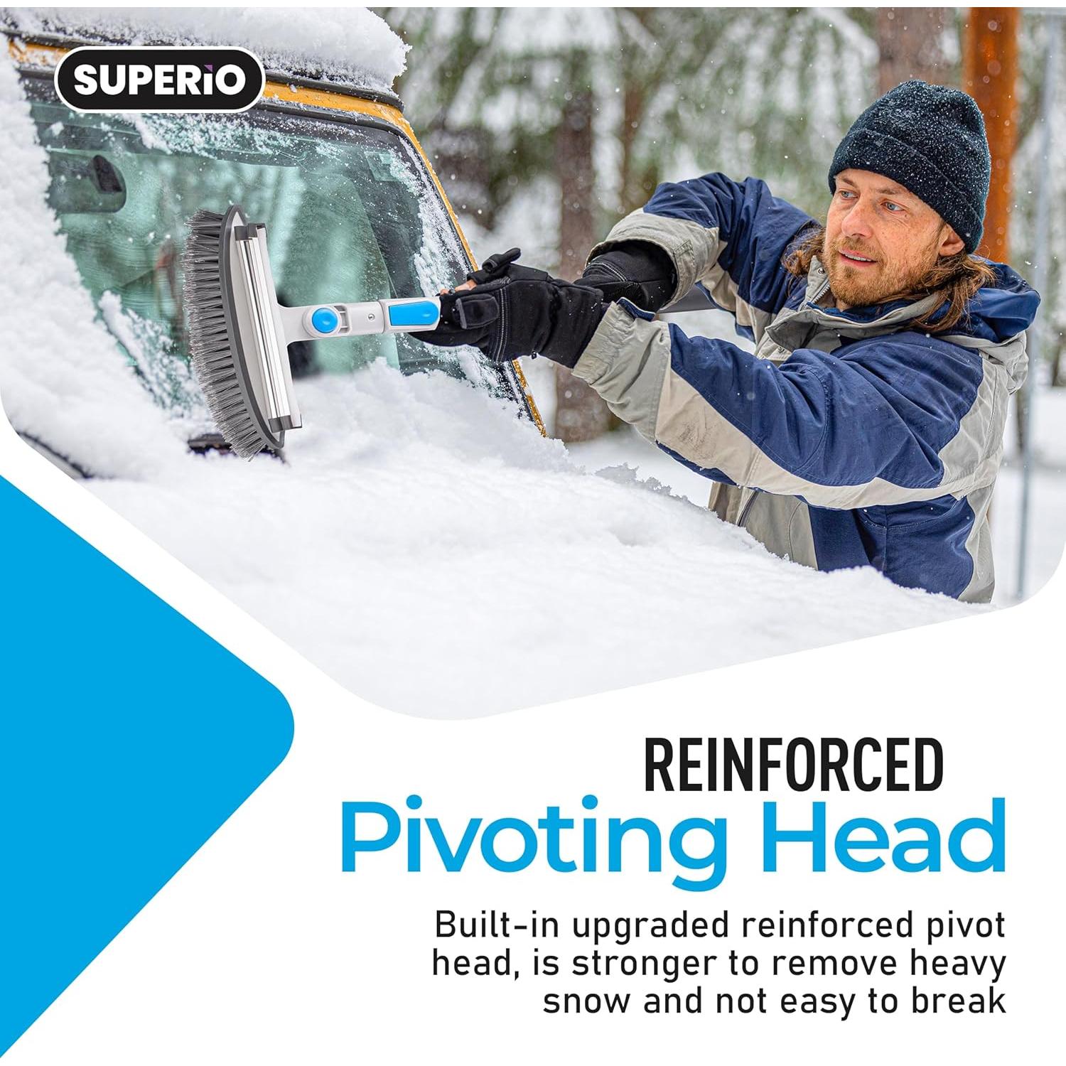 Raspador y Cepillo de Nieve Superio 2 en 1 con Mango Extensible
