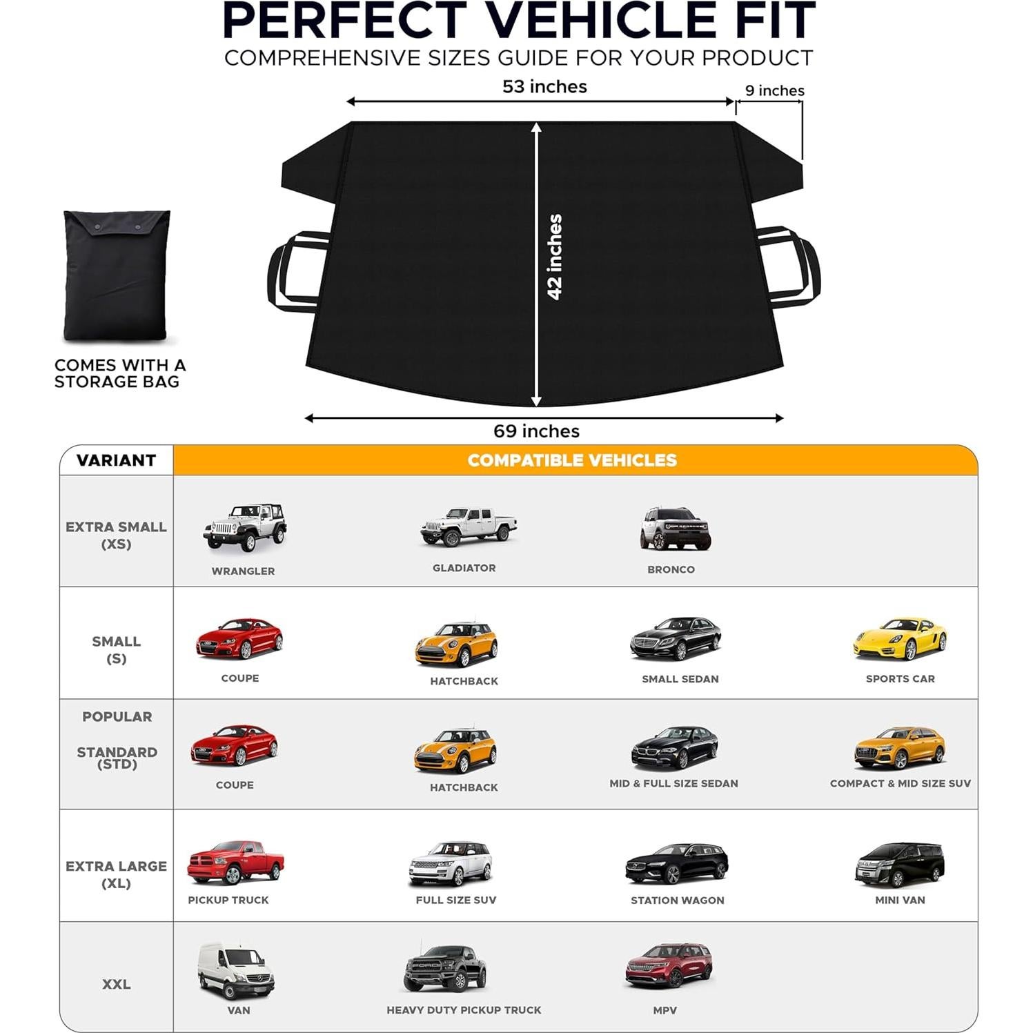 Cubierta de Parabrisas EcoNour para Nieve y Hielo 175x107cm