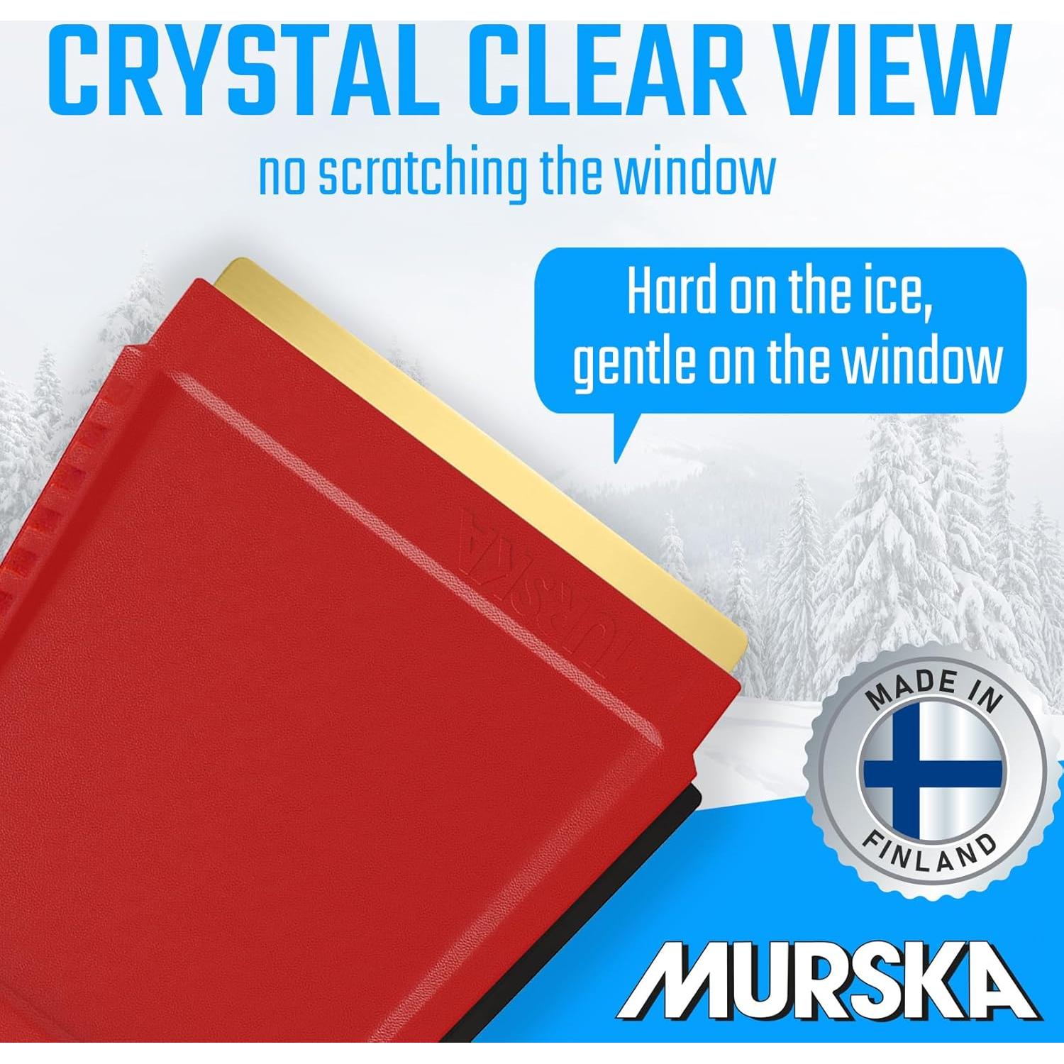 Raspador de Hielo 4-en-1 Murska Rojo para Coche 90 mm