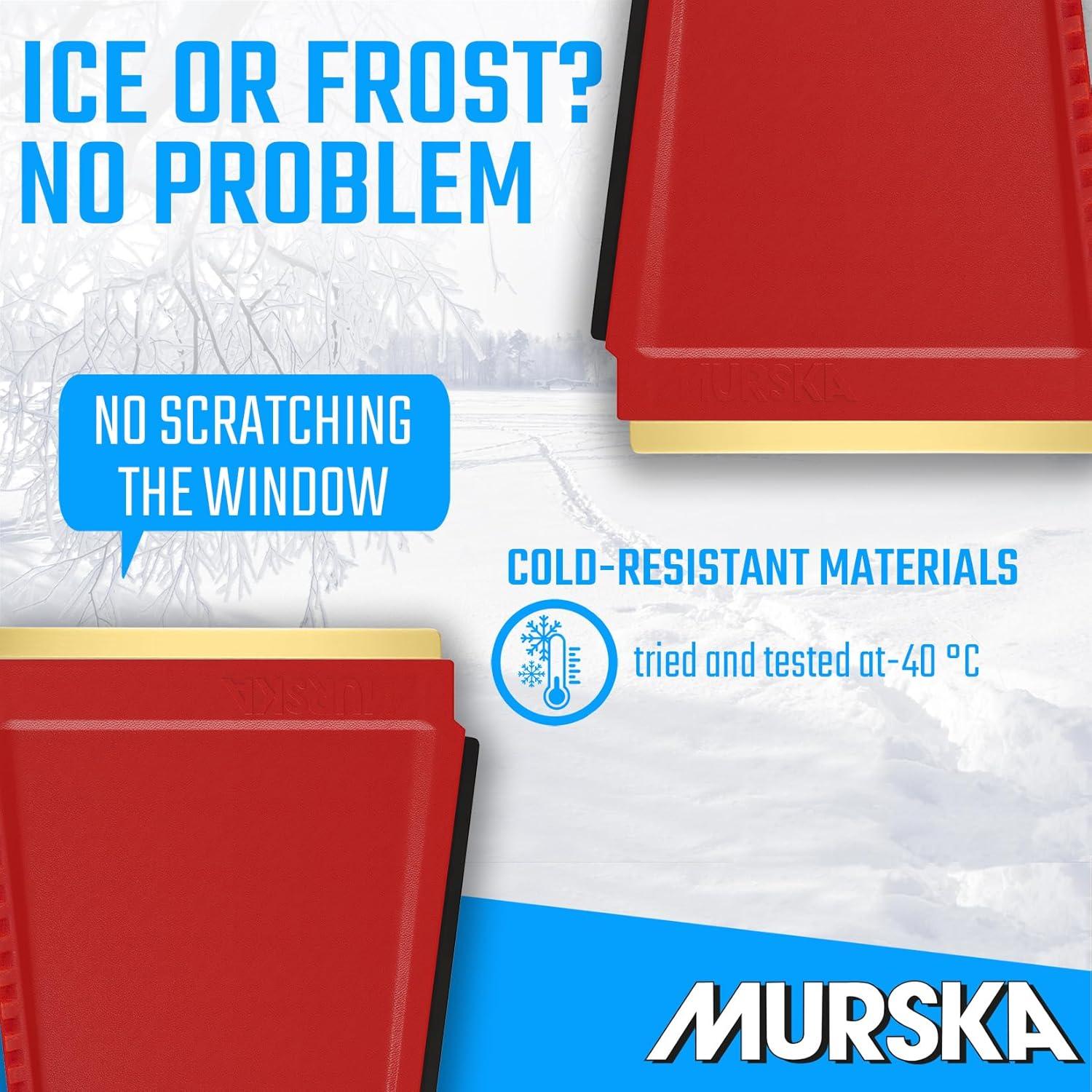 Raspador de Hielo 4-en-1 Murska Rojo para Coche 90 mm