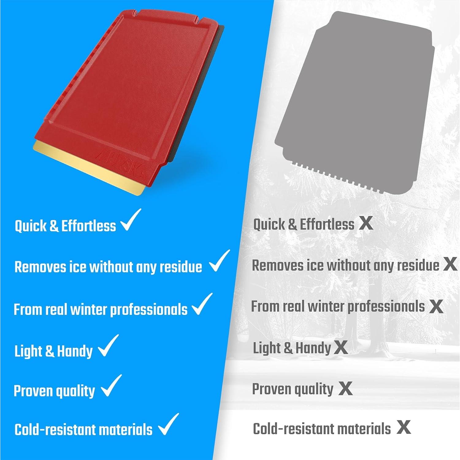 Raspador de Hielo 4-en-1 Murska Rojo para Coche 90 mm