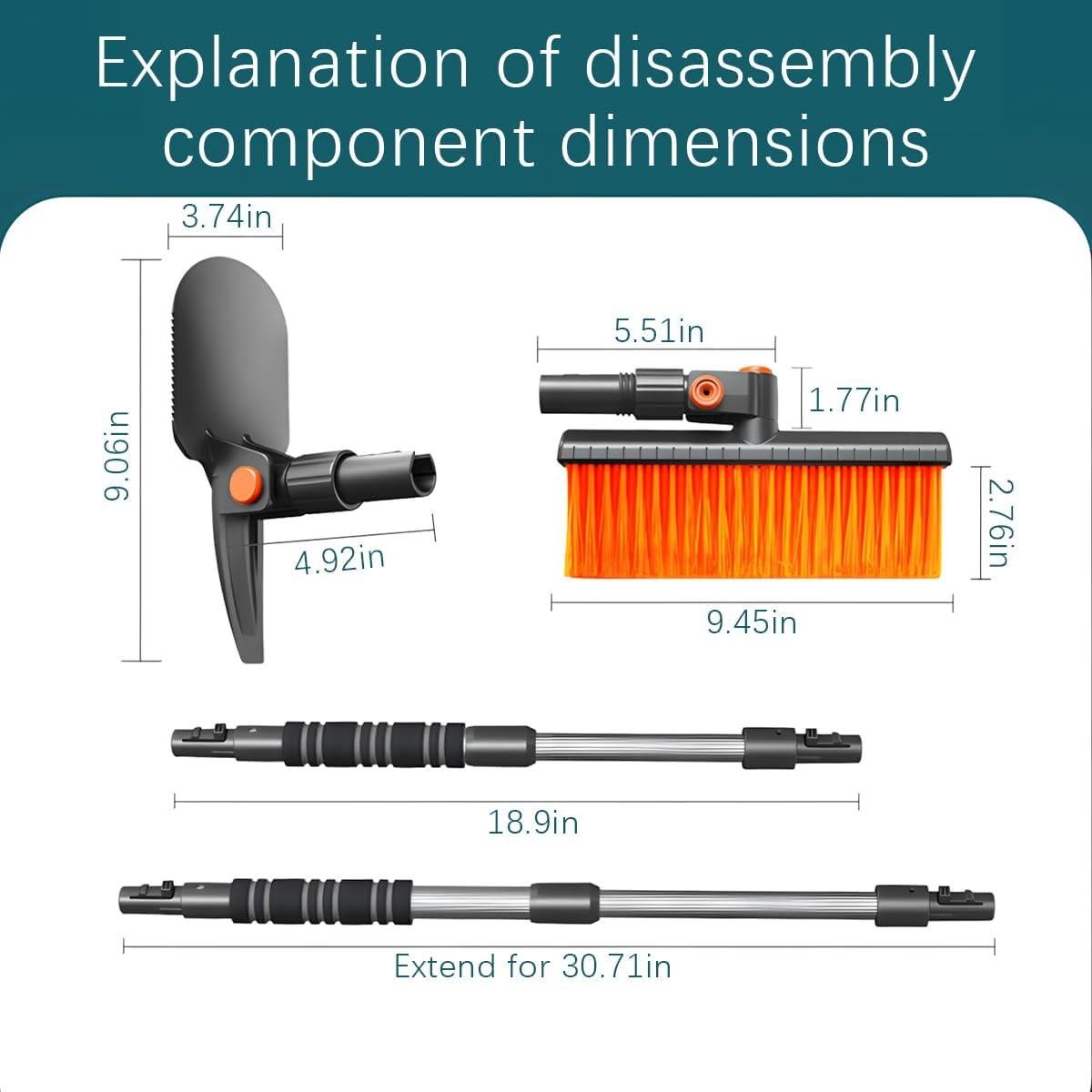 Raspador de Hielo para Automóvil Osilly 94 cm Extensible 3 en 1