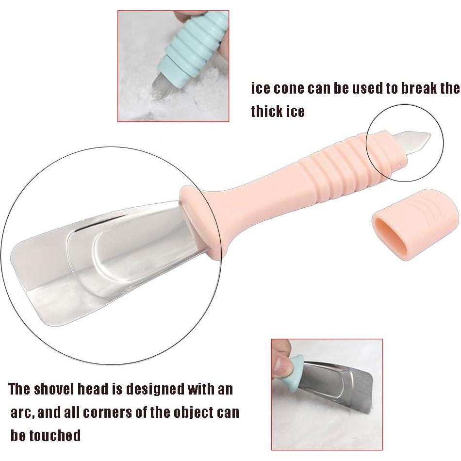 Raspador de Hielo OULIGET Doble Cabeza 2 Piezas Acero Inoxidable