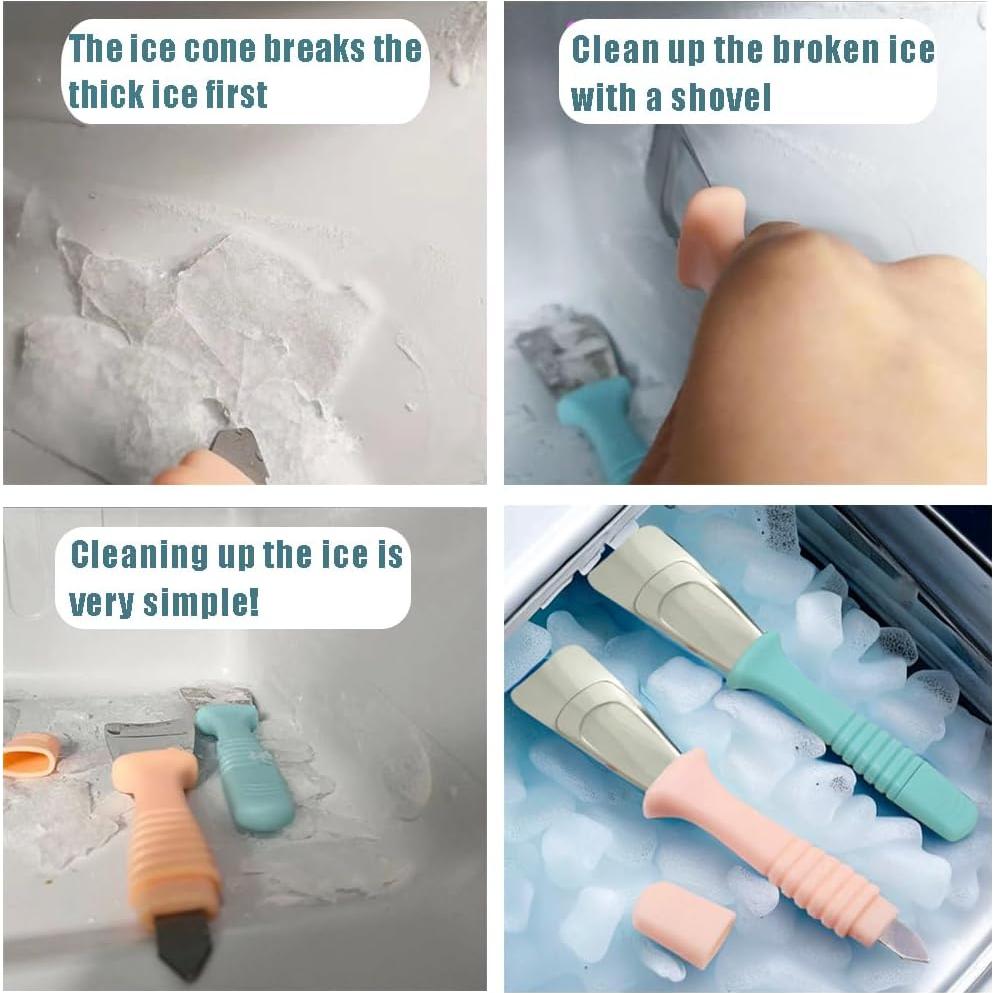 Raspador de Hielo OULIGET Doble Cabeza 2 Piezas Acero Inoxidable