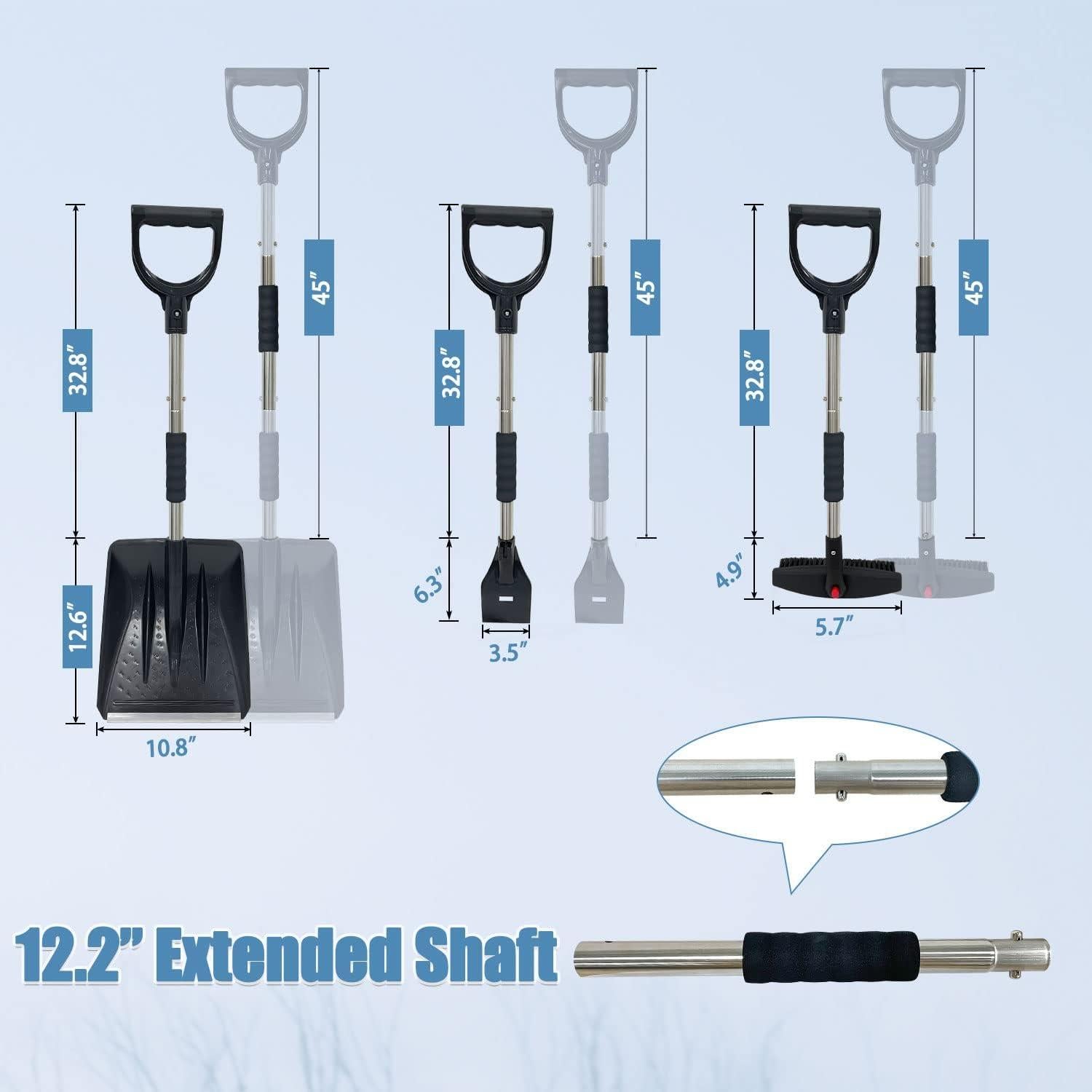 Kit de Cepillo de Nieve Sutekus 3 en 1 con Cubierta para Parabrisas